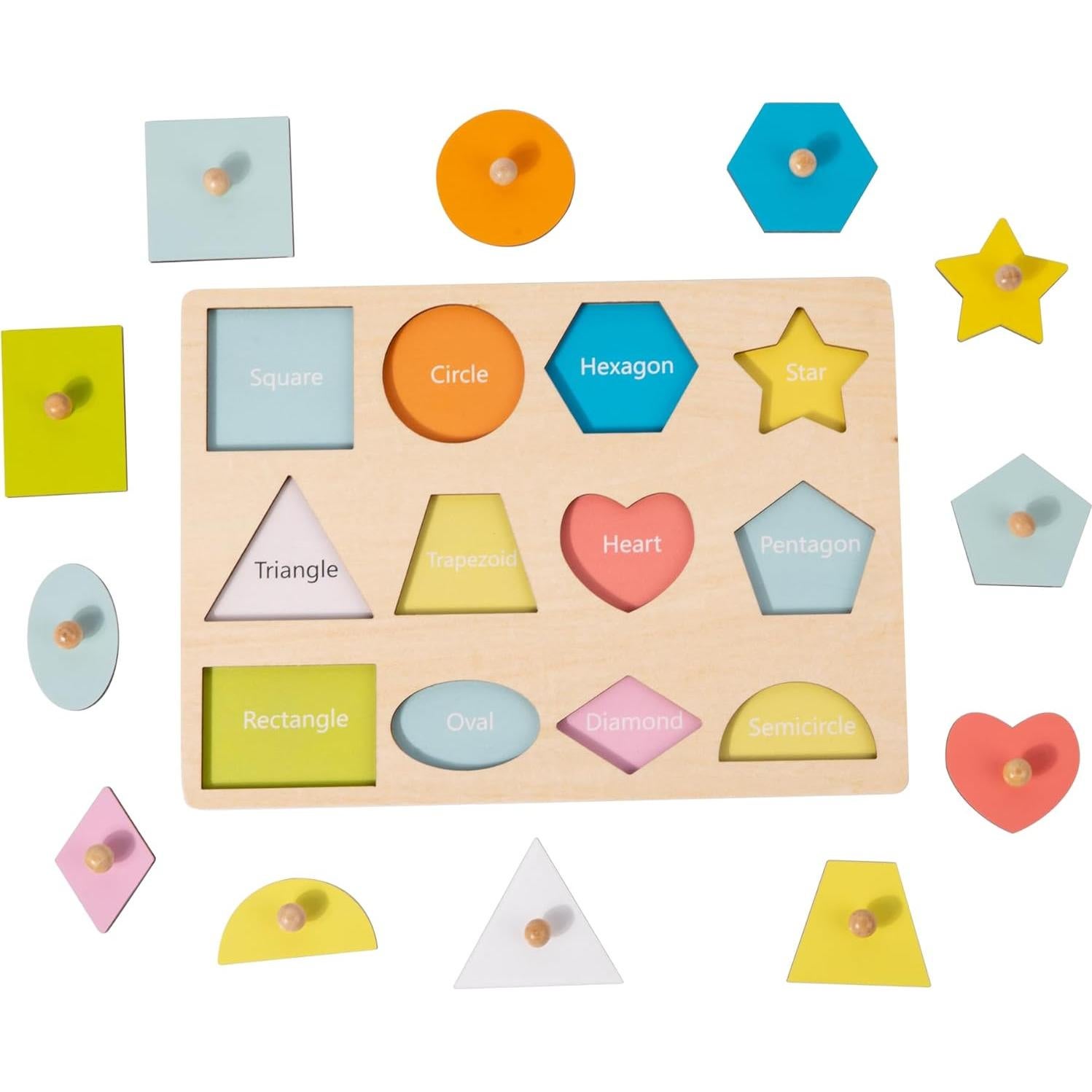 Rompecabezas Montessori de Madera 12 Piezas para Niños