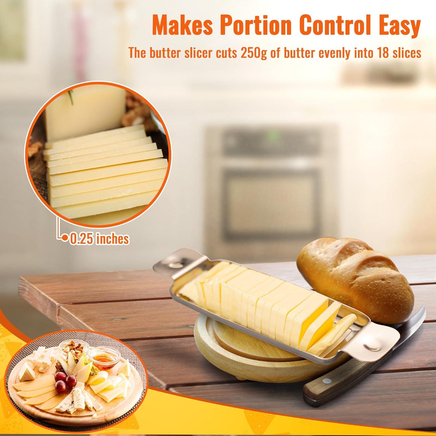 Cortador de Mantequilla y Queso Feekoon de Acero Inoxidable 18 Cuerdas