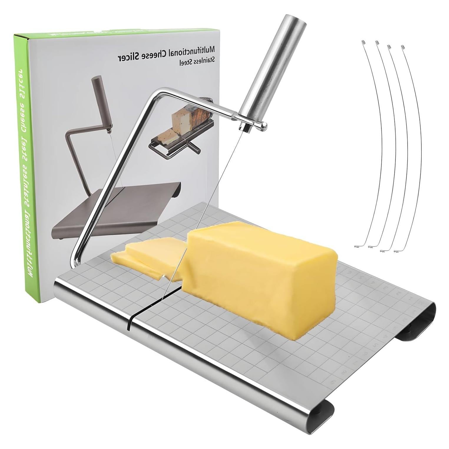 Cortador de Queso NIXNEHC Acero Inoxidable con 4 Cables Repuesto