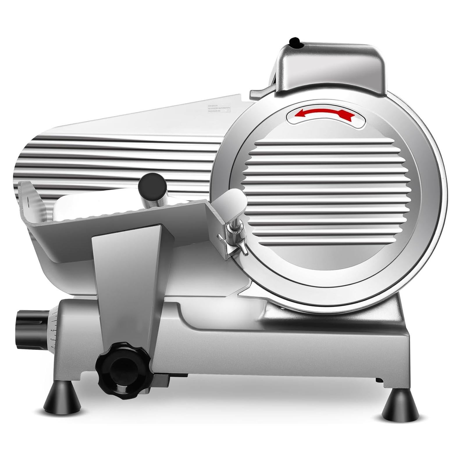 Cortadora de Carne Zomagas 10" 240W Semi-Automática Acero Inoxidable