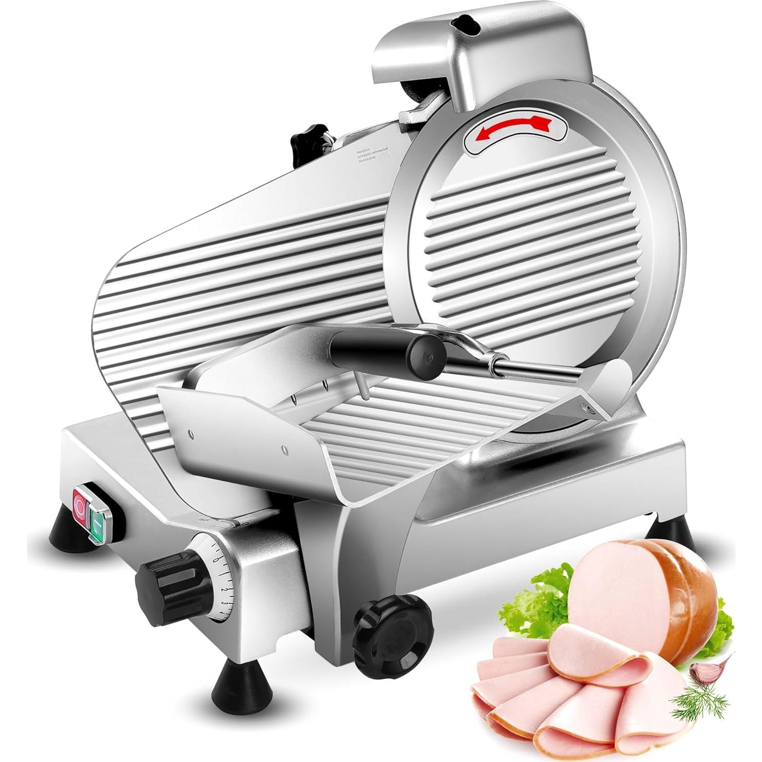 Cortadora de Carne Zomagas 10" 240W Semi-Automática Acero Inoxidable