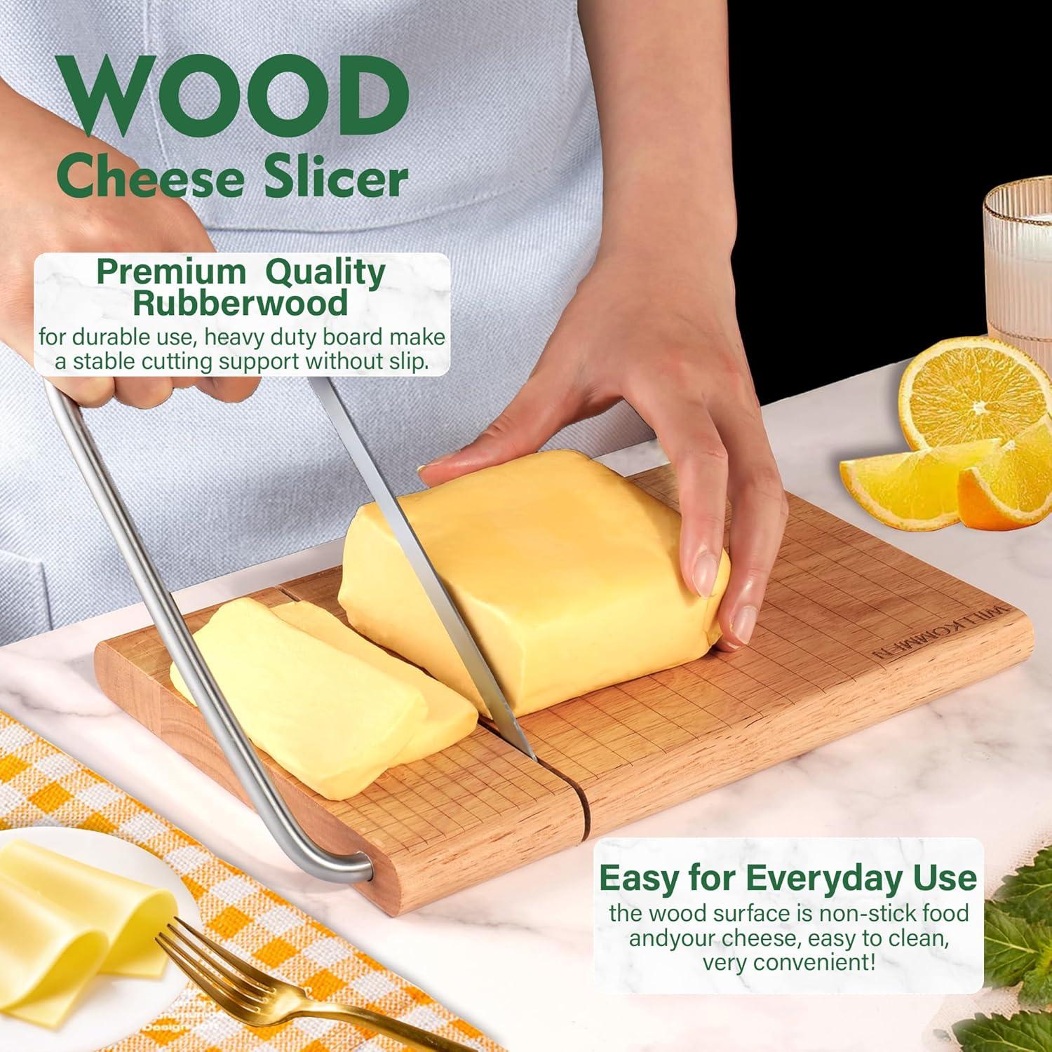 Cortador de Queso de Madera WILLKOMMEN con Cuchilla 27.4x21.3cm