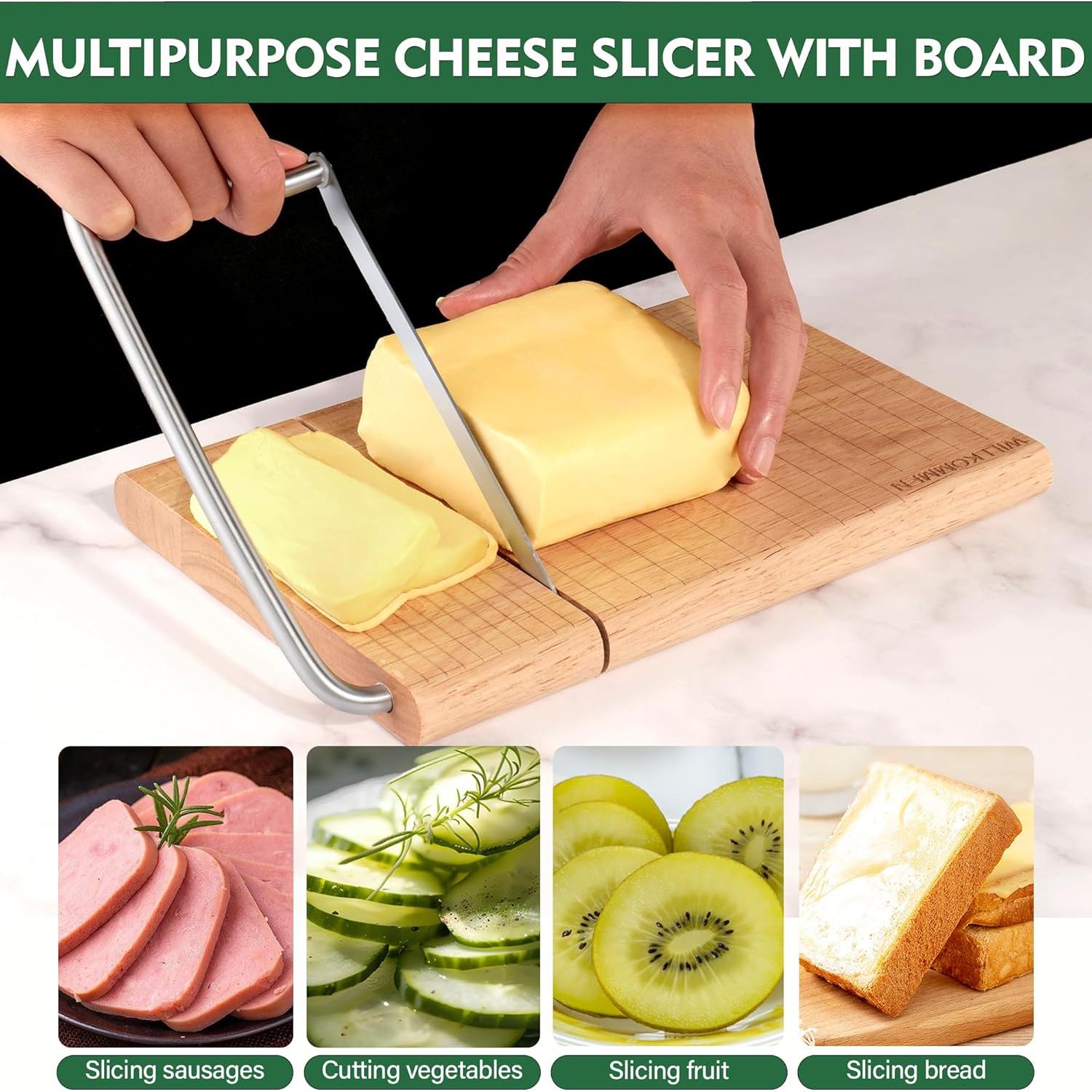 Cortador de Queso de Madera WILLKOMMEN con Cuchilla 27.4x21.3cm