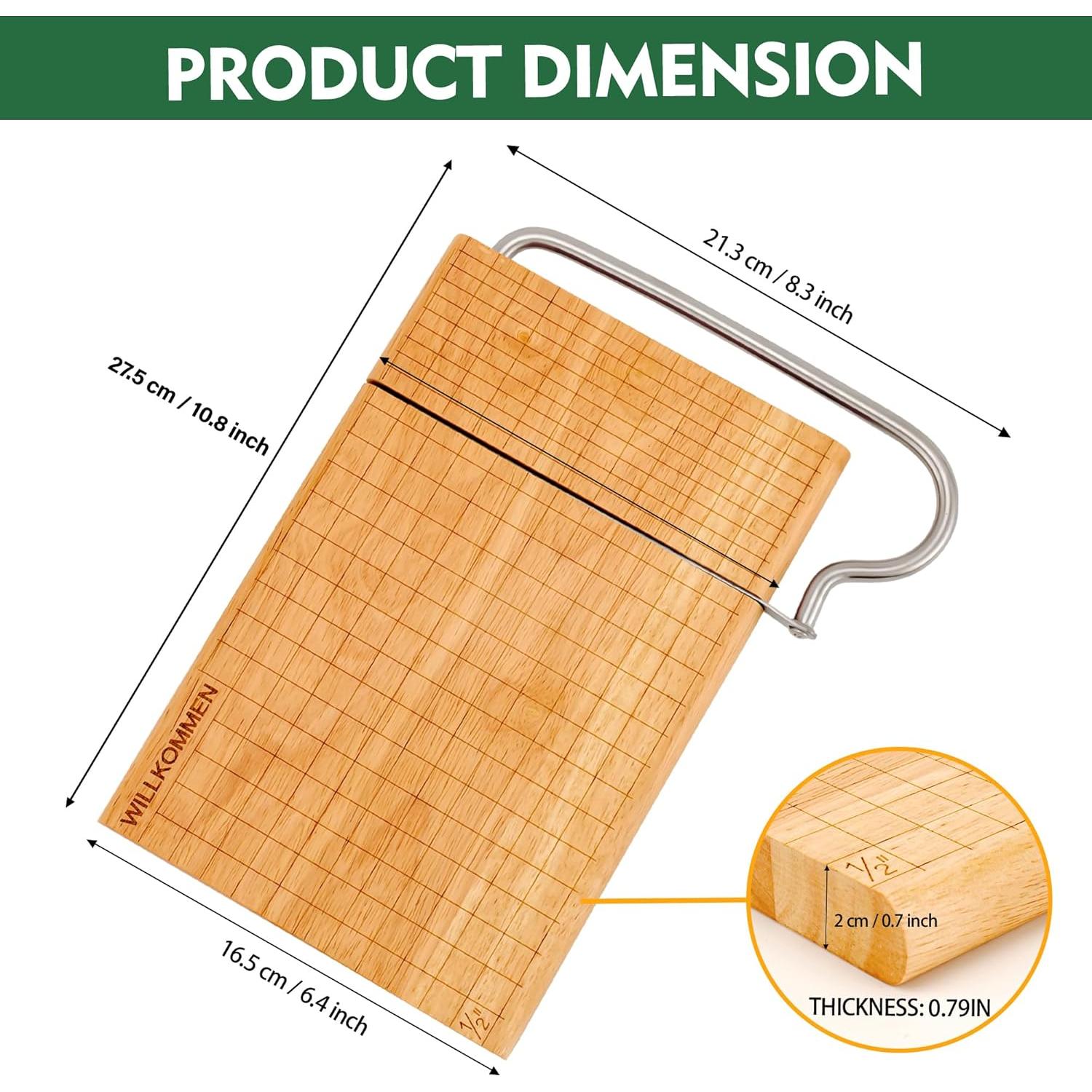 Cortador de Queso de Madera WILLKOMMEN con Cuchilla 27.4x21.3cm