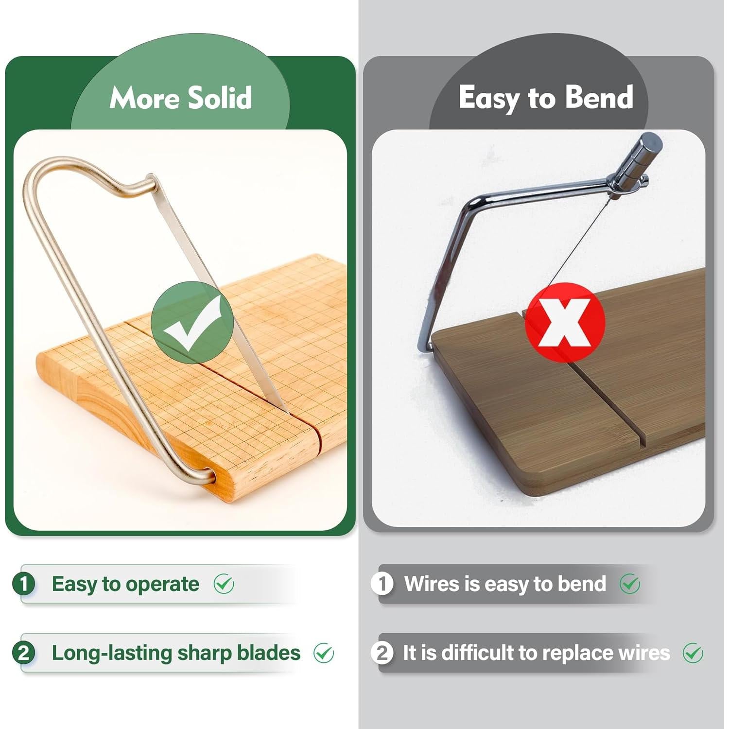 Cortador de Queso de Madera WILLKOMMEN con Cuchilla 27.4x21.3cm