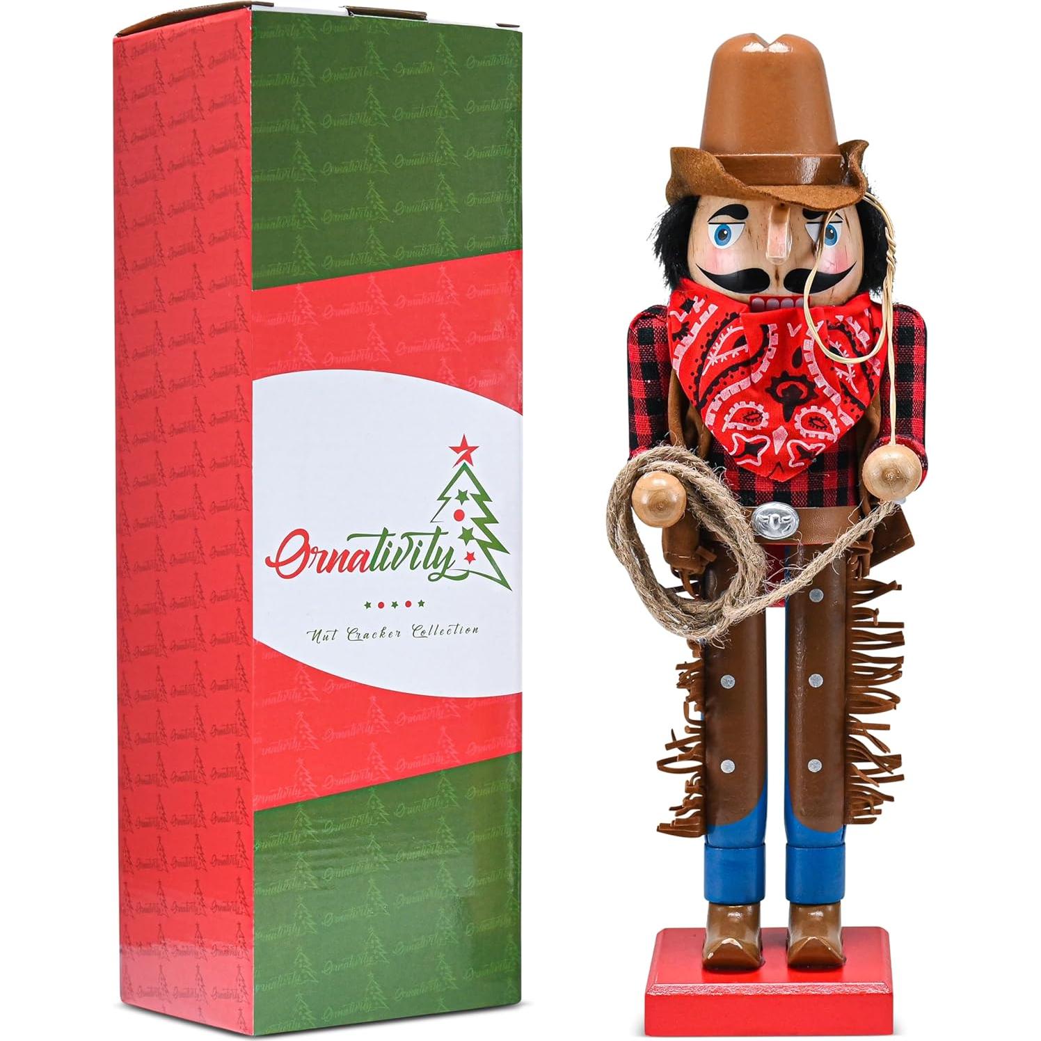 Cascanueces Vaquero de Madera Ornativity 35.56 cm Decoración