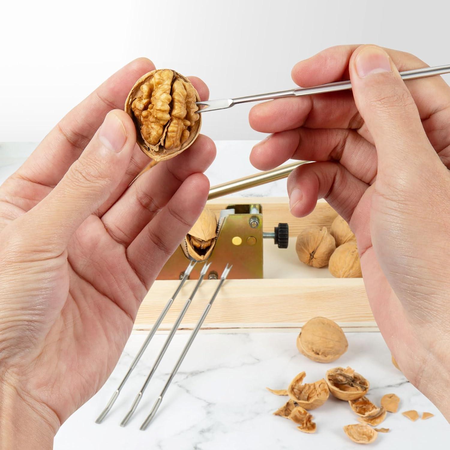 Rompedor de Nueces NIZODO con Base de Madera y 4 Picos