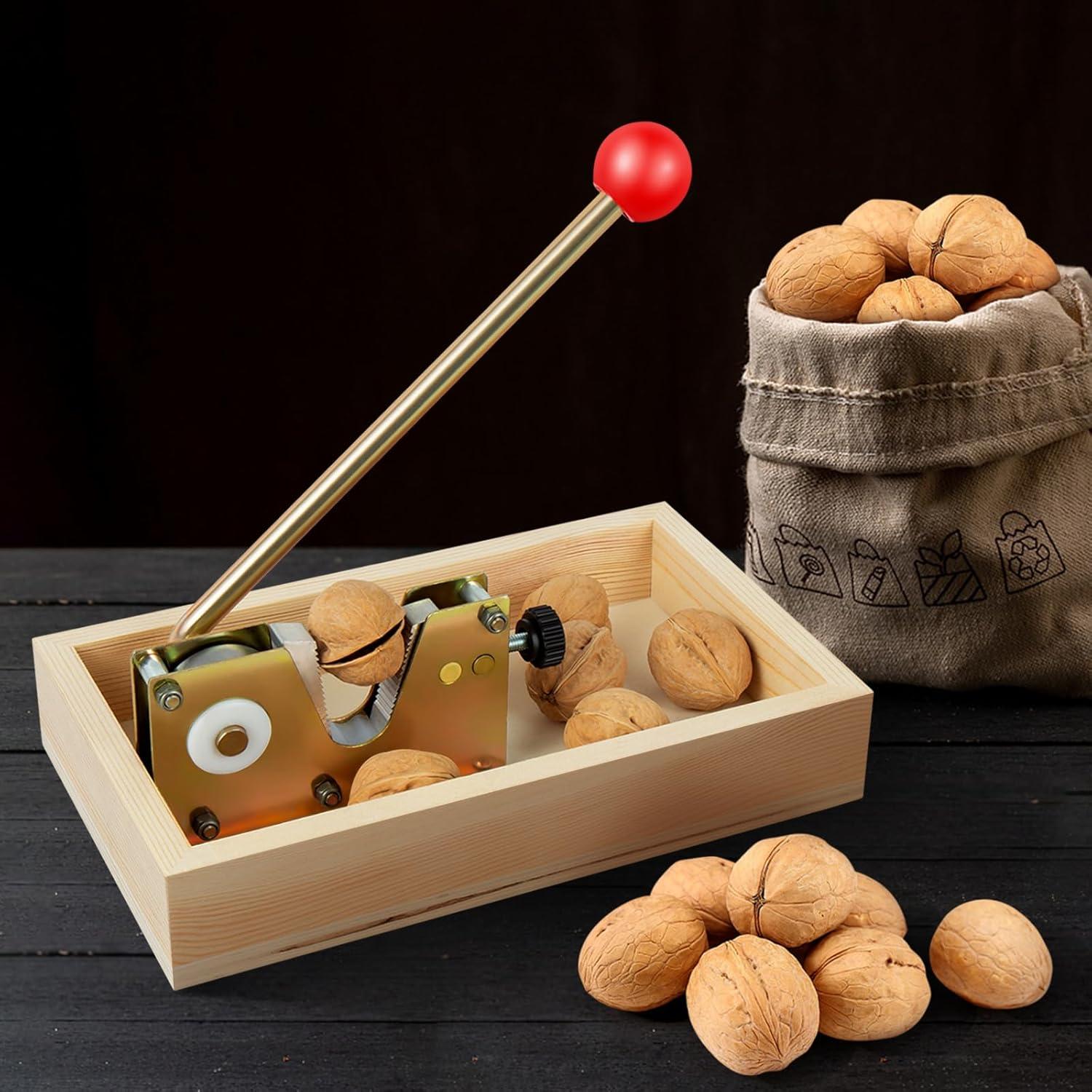 Rompedor de Nueces NIZODO con Base de Madera y 4 Picos