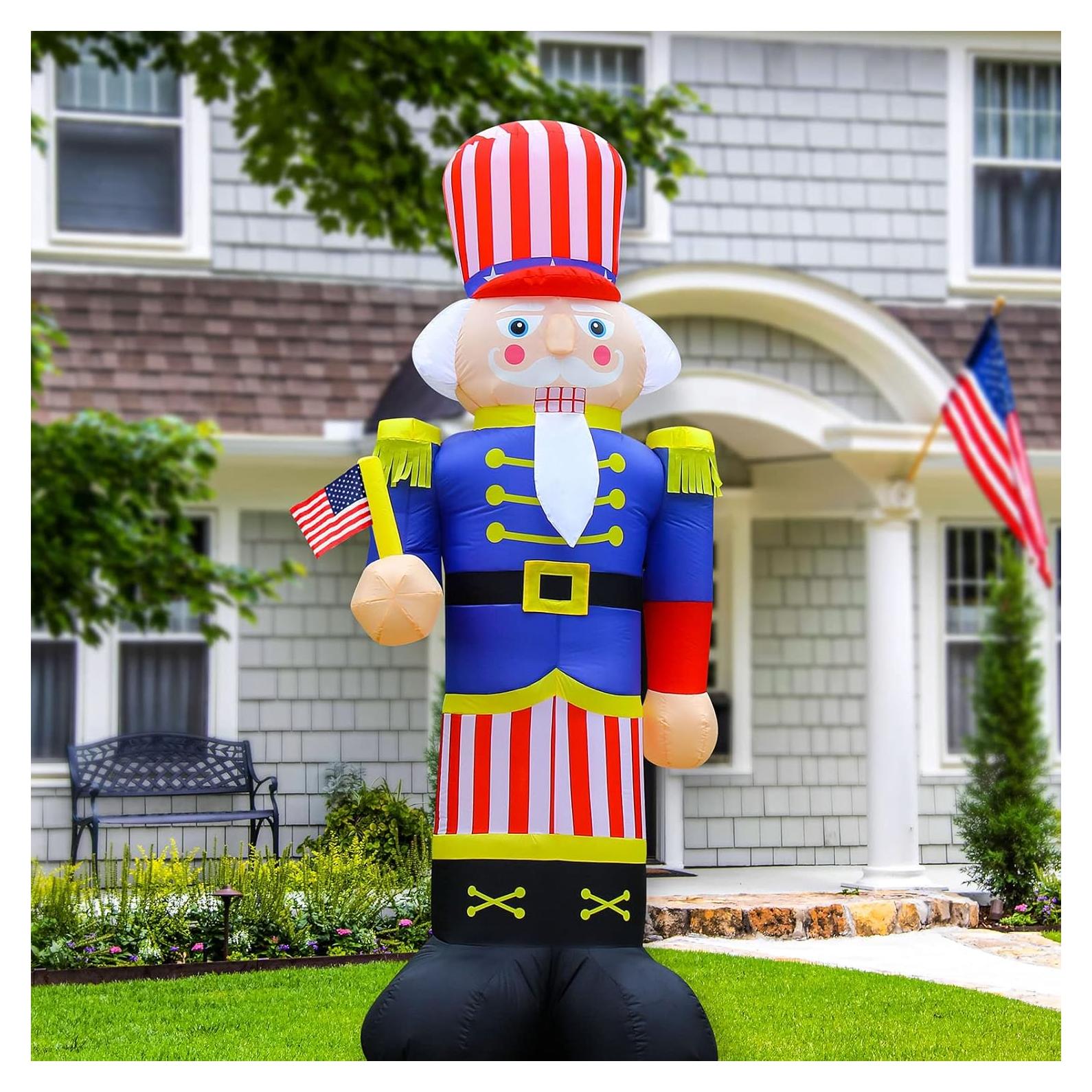 Nutcracker Inflable Patriótico 2.44m Faronze Decoración 4 de Julio