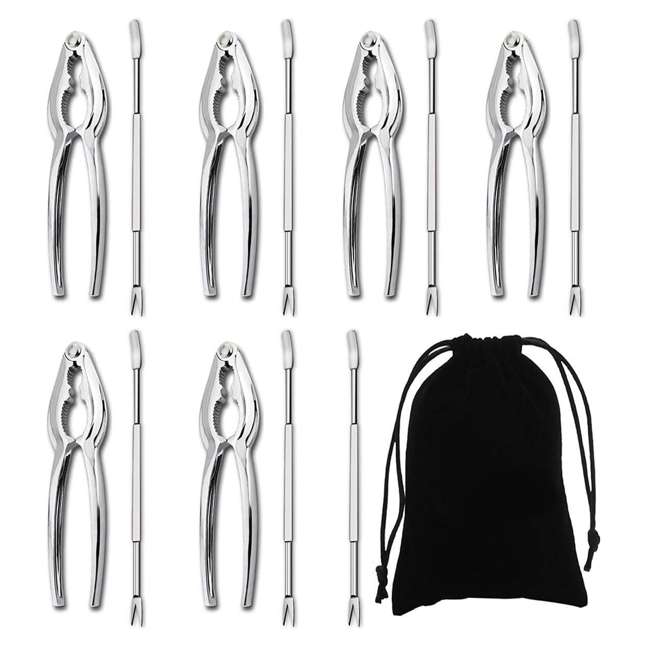 Artcome Seafood Tools Set including 7 Forks and 6 Lobster Crab Crackers Nut Cracker Set