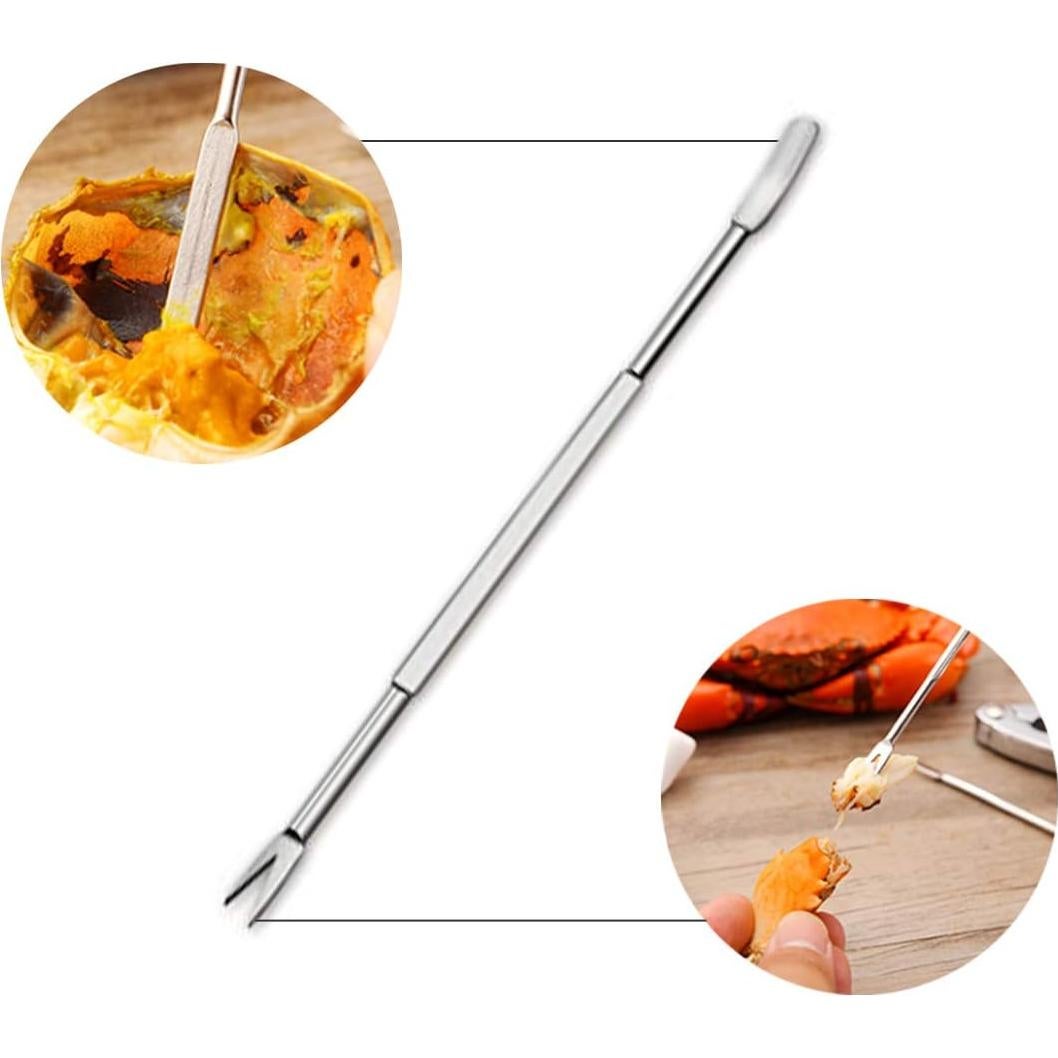 Artcome Seafood Tools Set including 7 Forks and 6 Lobster Crab Crackers Nut Cracker Set