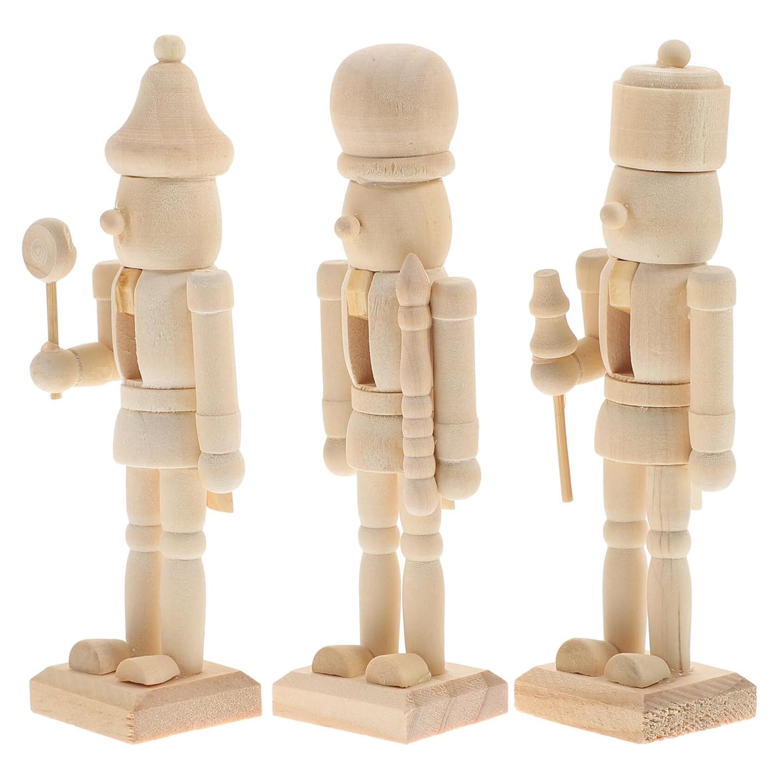 Cascanueces de Madera MAGICLULU 3 Piezas Decoración DIY 12x4.5cm