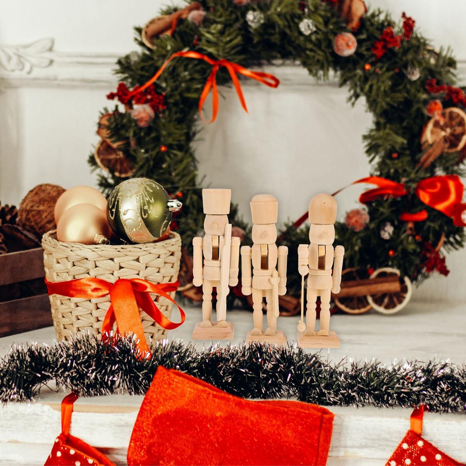 Cascanueces de Madera MAGICLULU 3 Piezas Decoración DIY 12x4.5cm