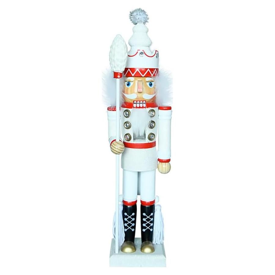 Adorno Navideño Cascanueces de Madera ZaH 40cm Blanco