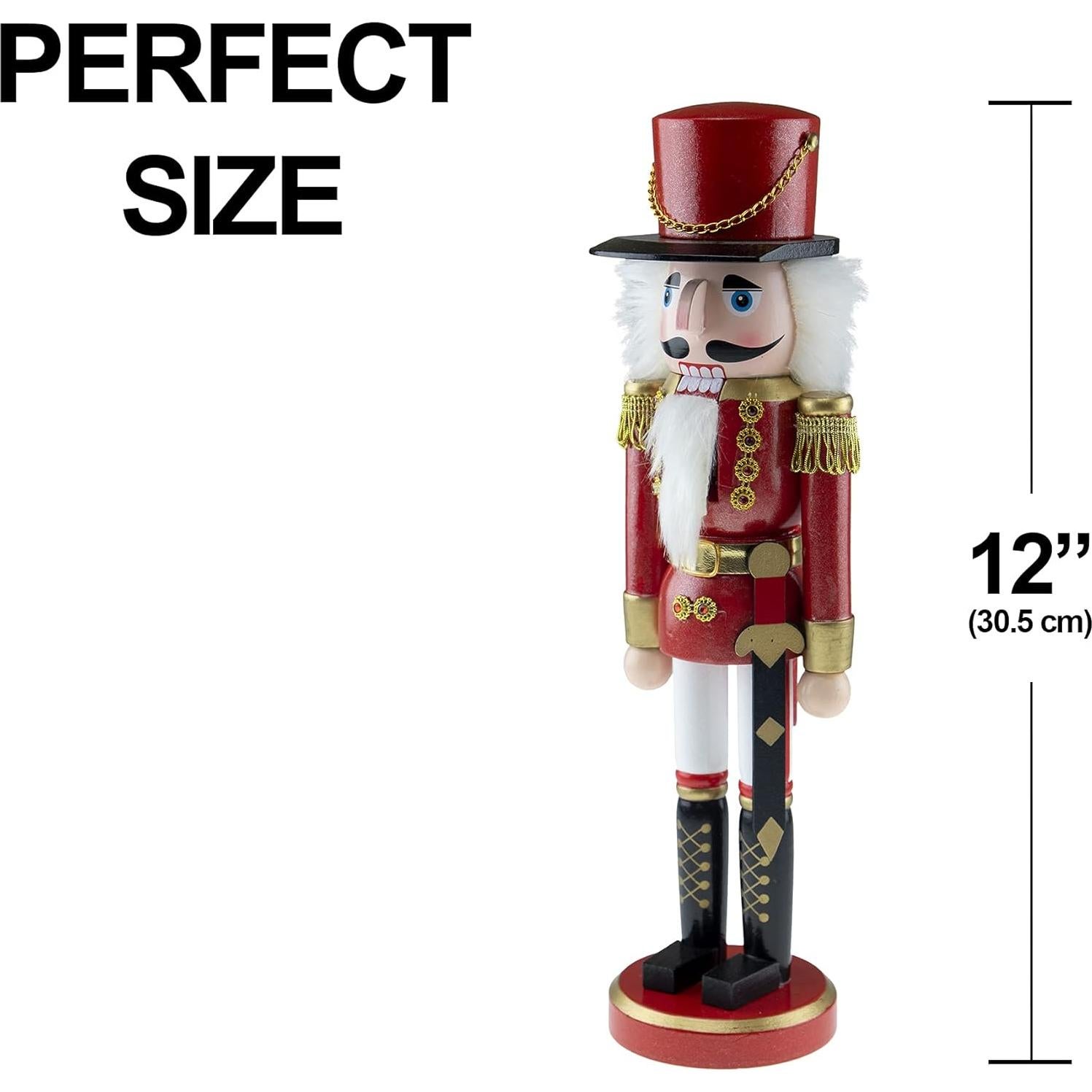 Cascanueces de Madera Tradicional Guerrero Rojo 30.48 cm Clever Creations