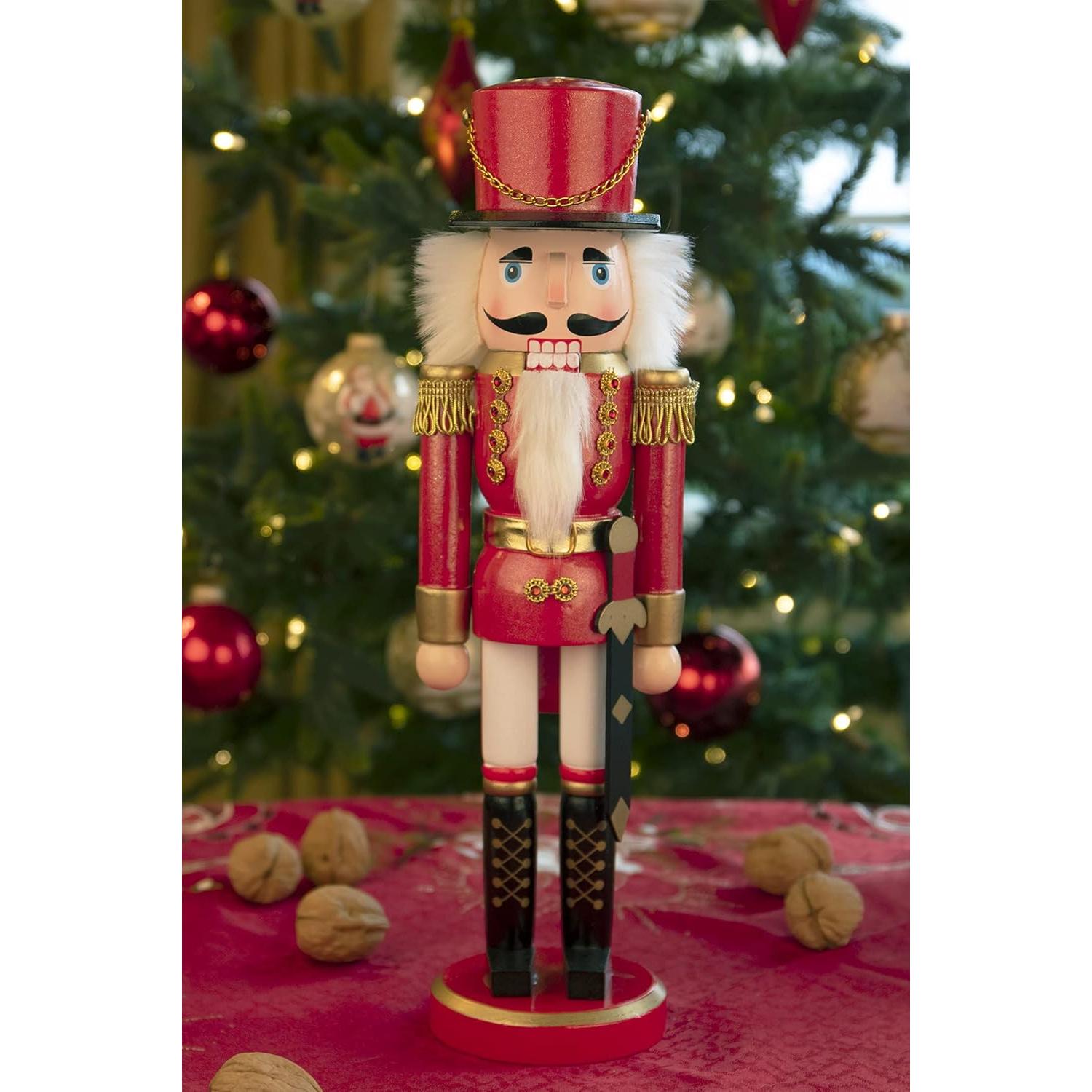 Cascanueces de Madera Tradicional Guerrero Rojo 30.48 cm Clever Creations