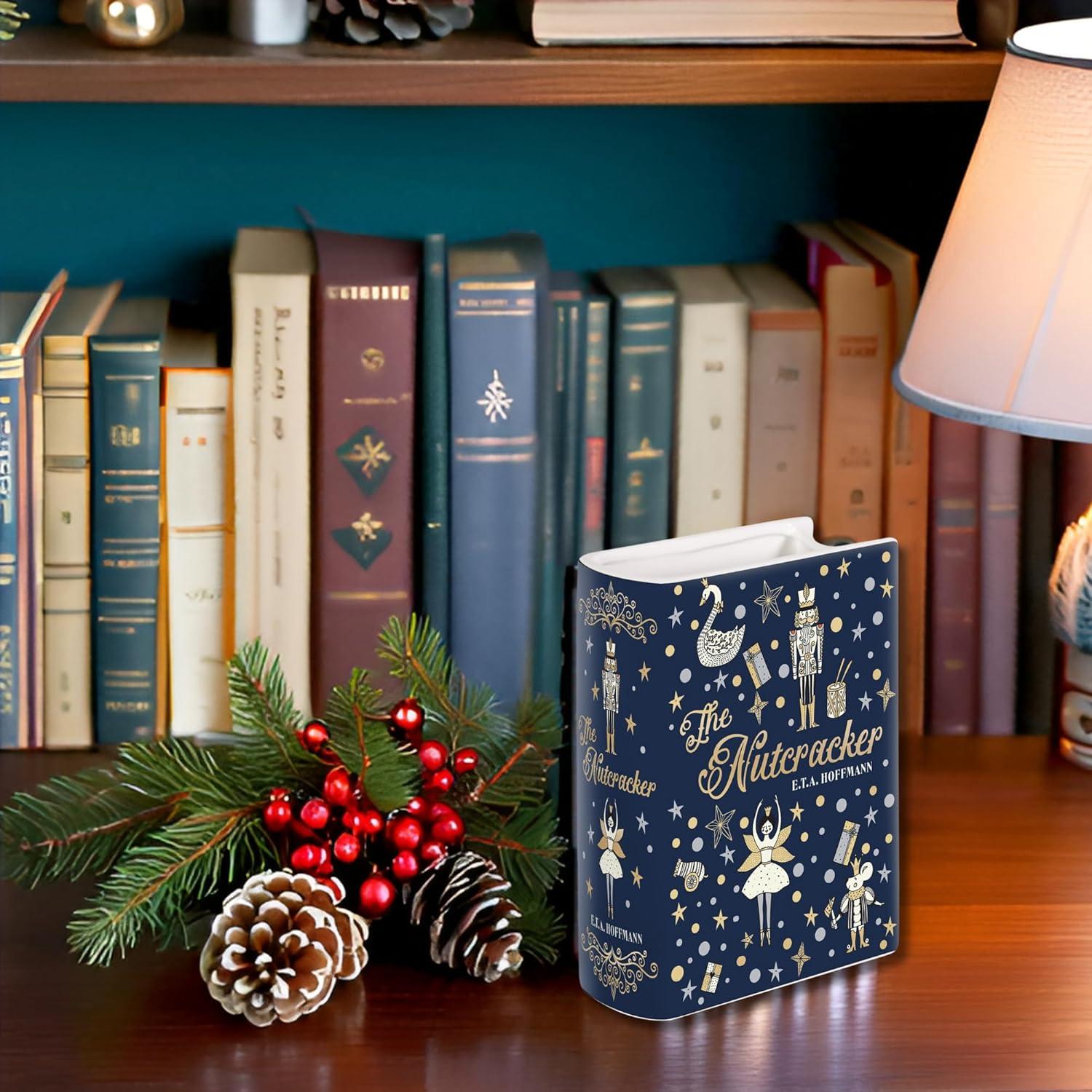 Jarrón Decorativo en Forma de Libro Steel Mill & Co. Navidad