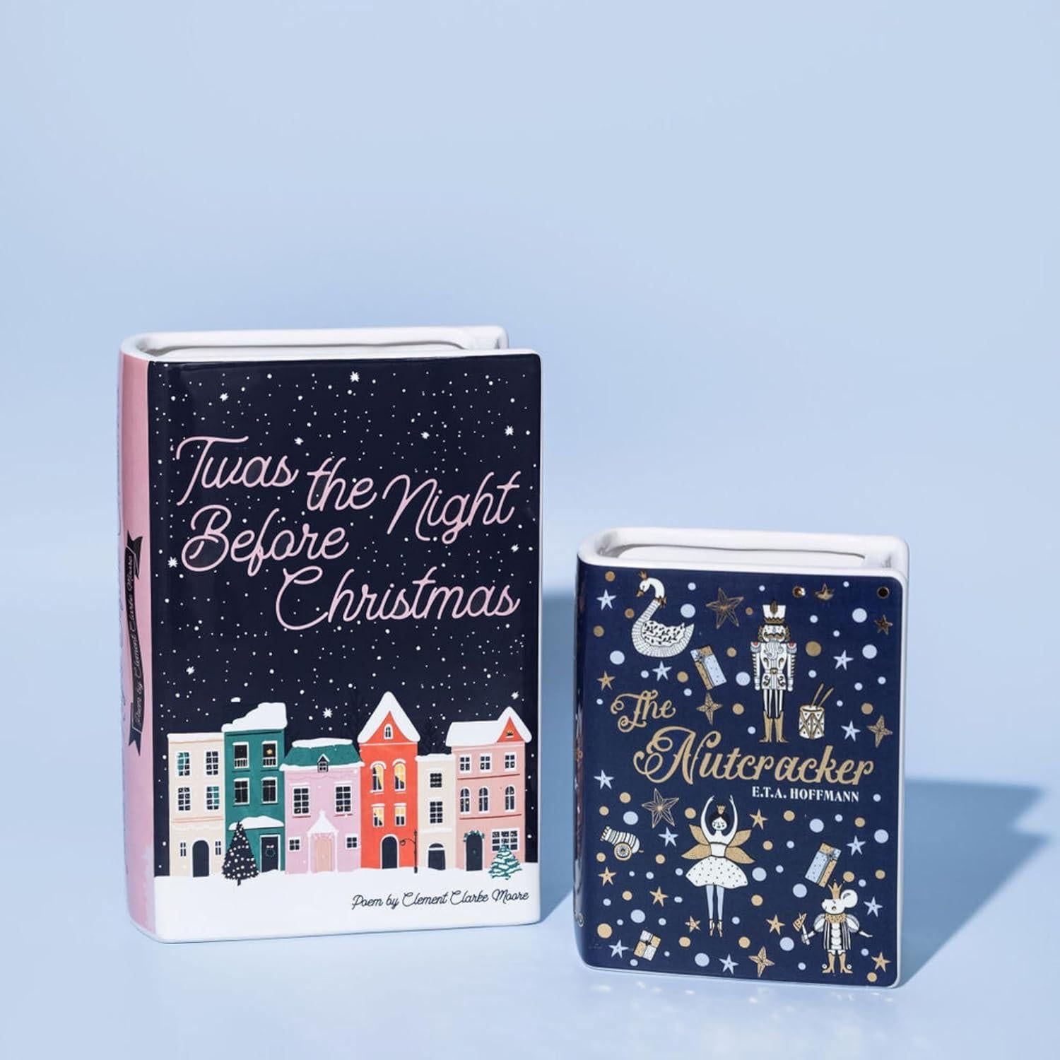 Jarrón Decorativo en Forma de Libro Steel Mill & Co. Navidad