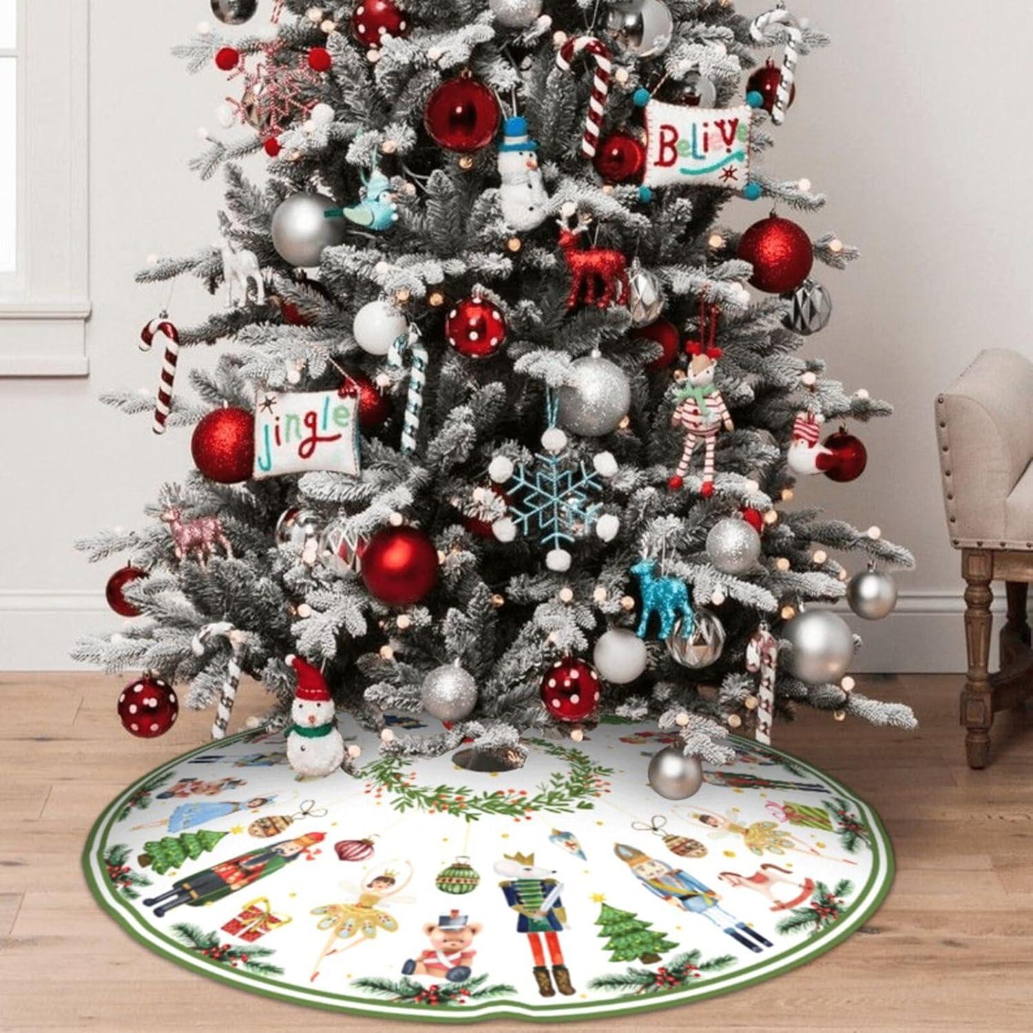 Falda de Árbol de Navidad XYSKINO 91.44 cm Blanca Decorativa