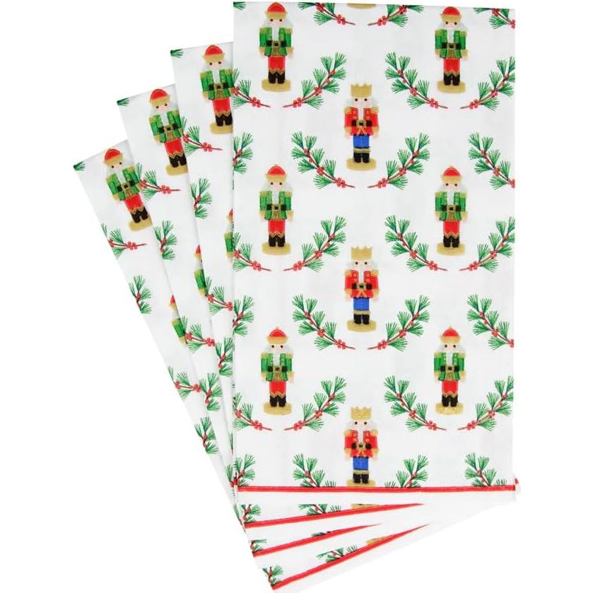 Servilletas de Invitado Caspari 15 Pzas Rojo Verde Ecológicas