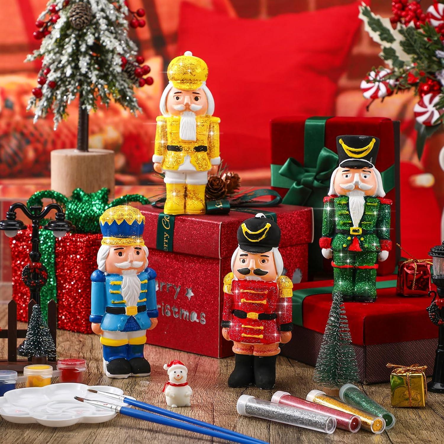 Conjunto de 4 Figuras de Cerámica Cascanueces Poen para Pintar