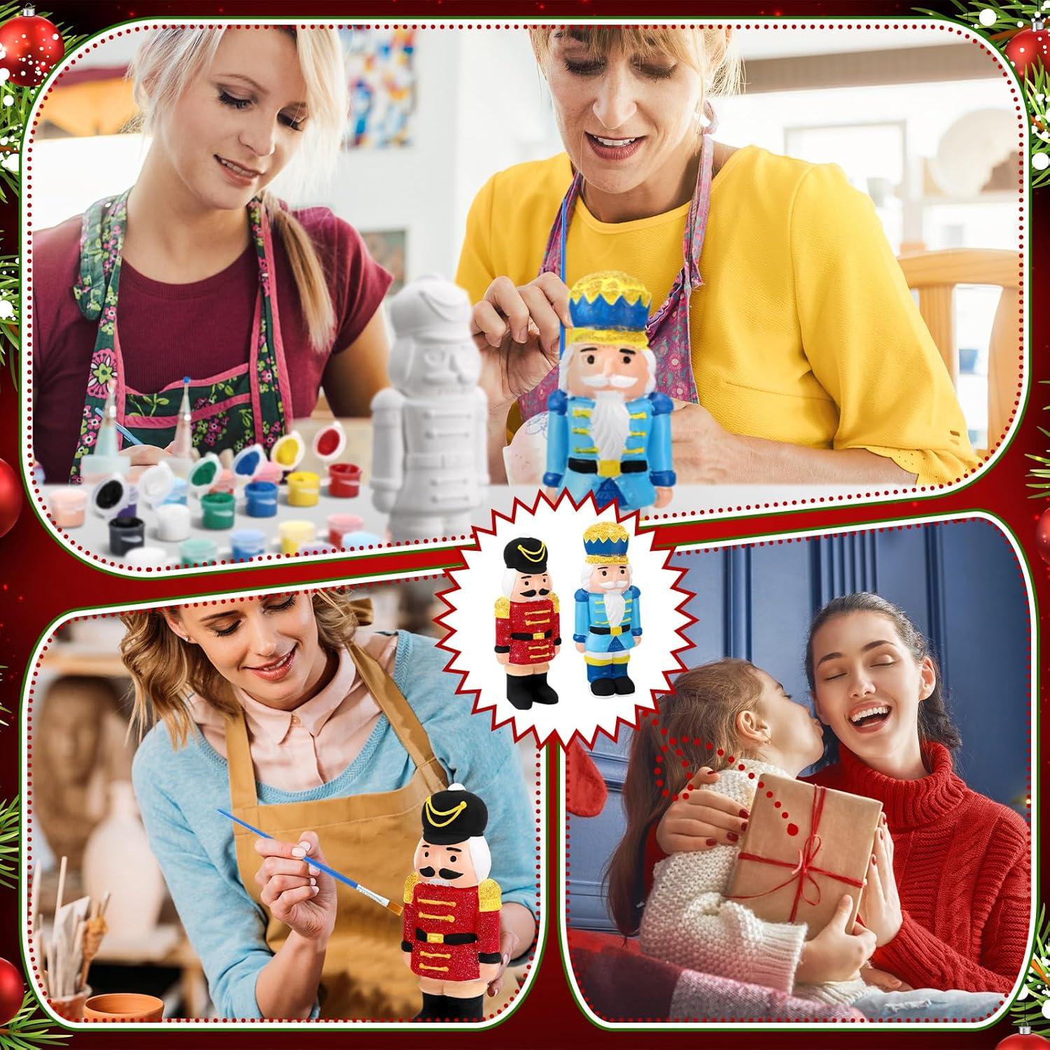 Conjunto de 4 Figuras de Cerámica Cascanueces Poen para Pintar