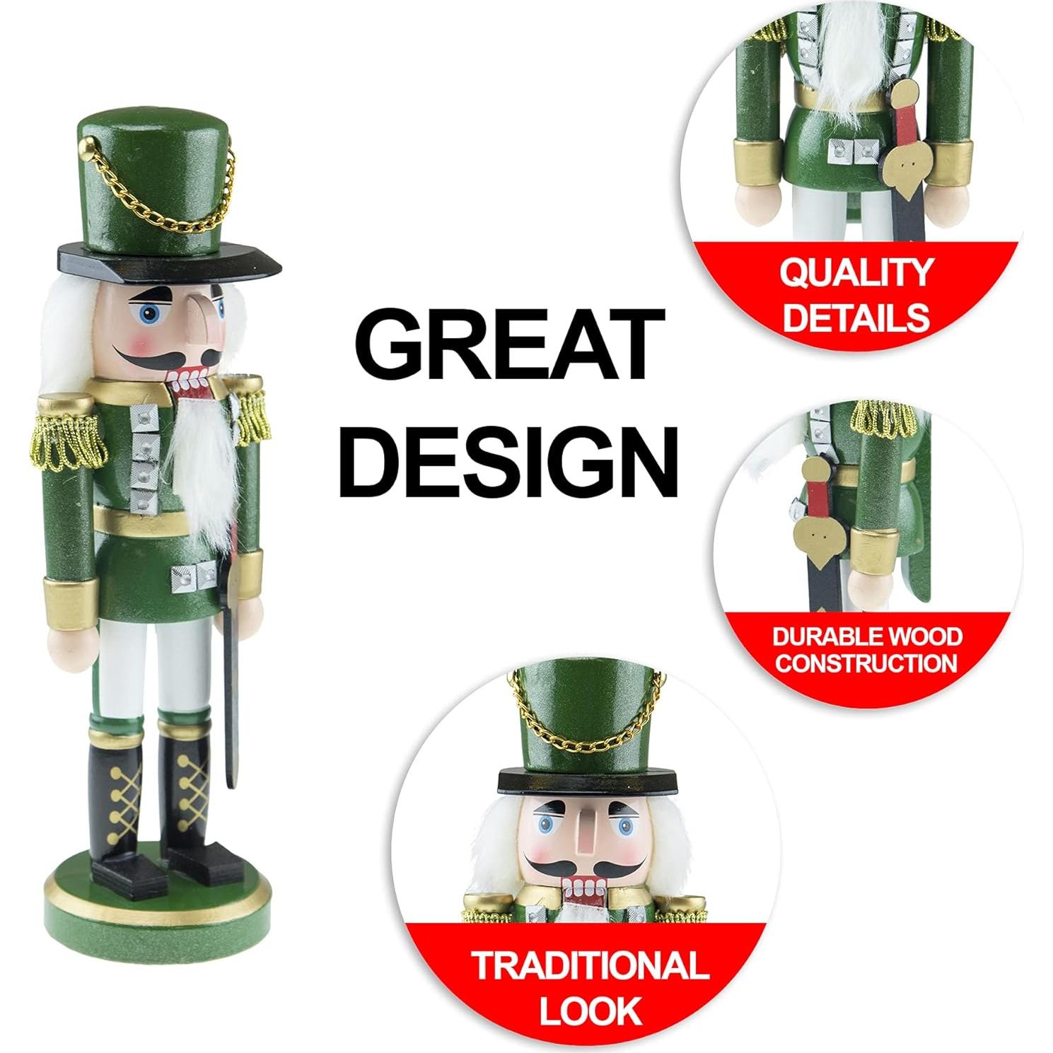 Muñeco de Nuez Tradicional Verde 26 cm Clever Creations