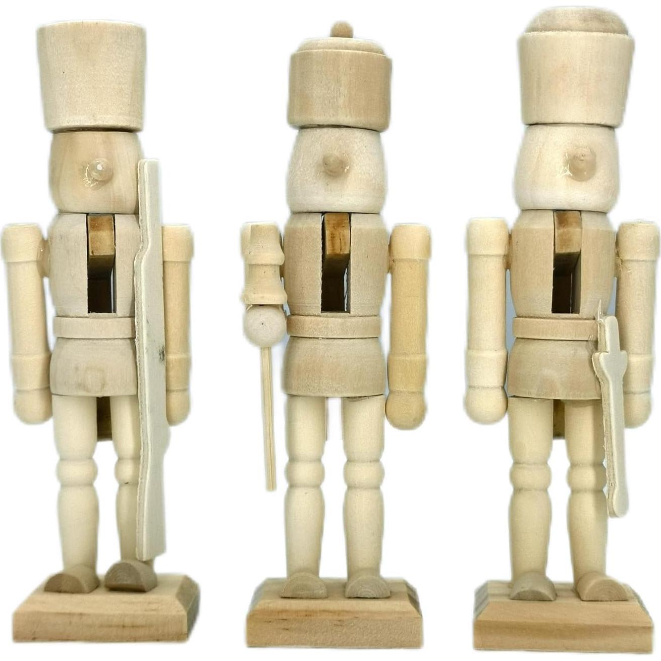 Adorno Navideño Soldado de Madera DIY IFJJ - 6 Pcs