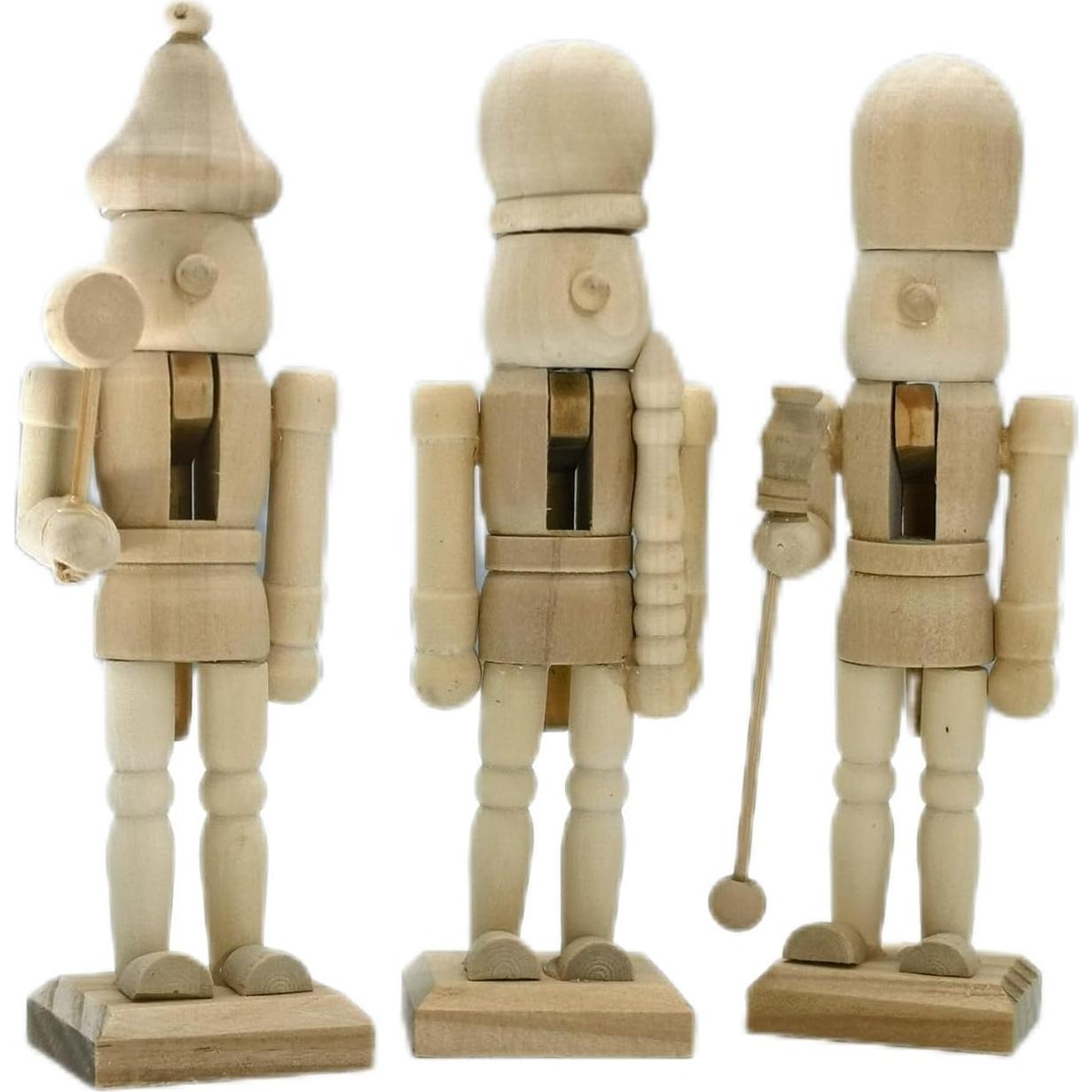 Adorno Navideño Soldado de Madera DIY IFJJ - 6 Pcs