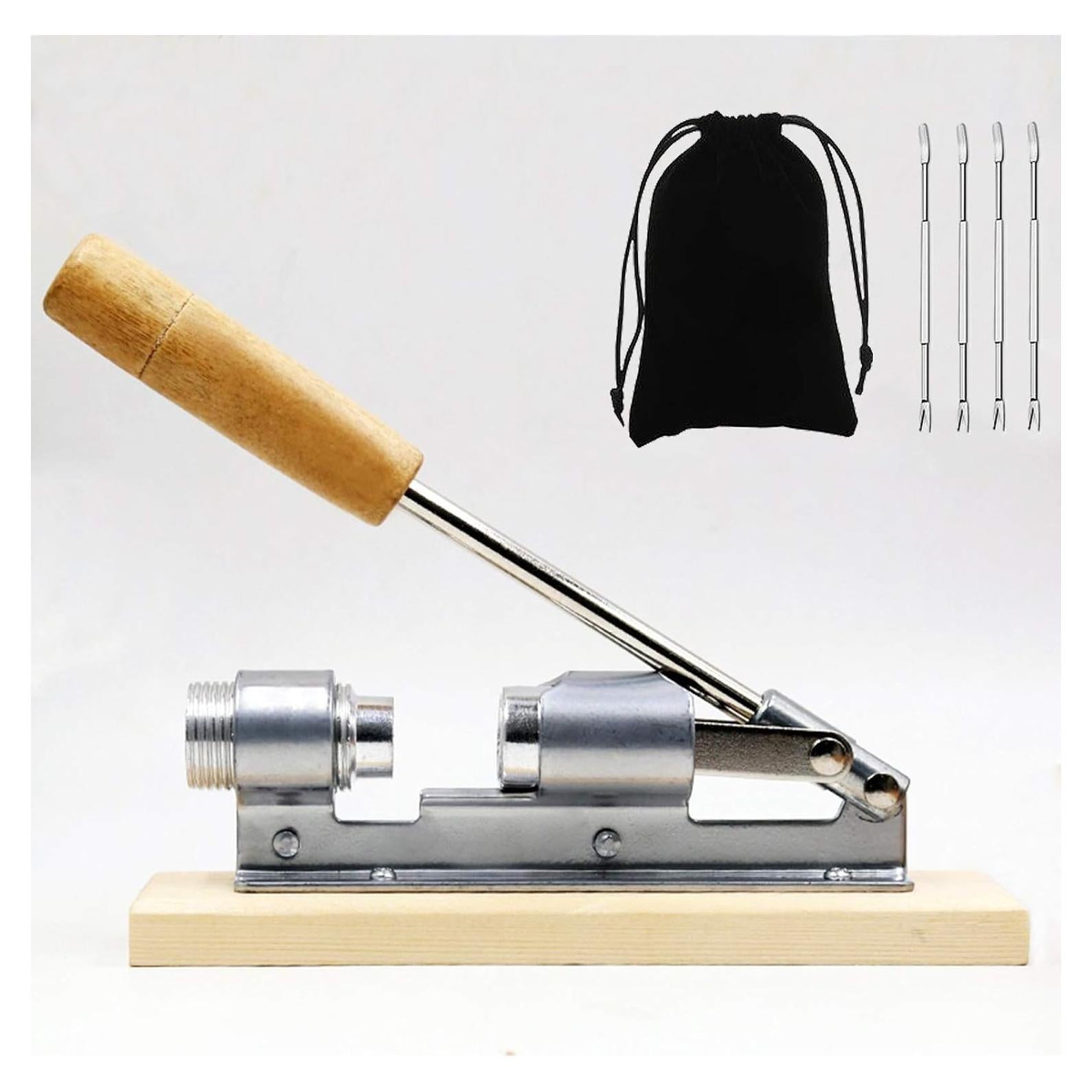 Cascanueces de Pecan Artcome con Base de Madera y 4 Picos