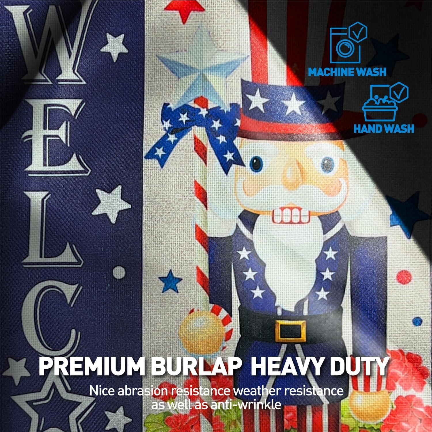 Bandera de Jardín Patriótica 4 de Julio Yute 30x45 cm Doble Cara