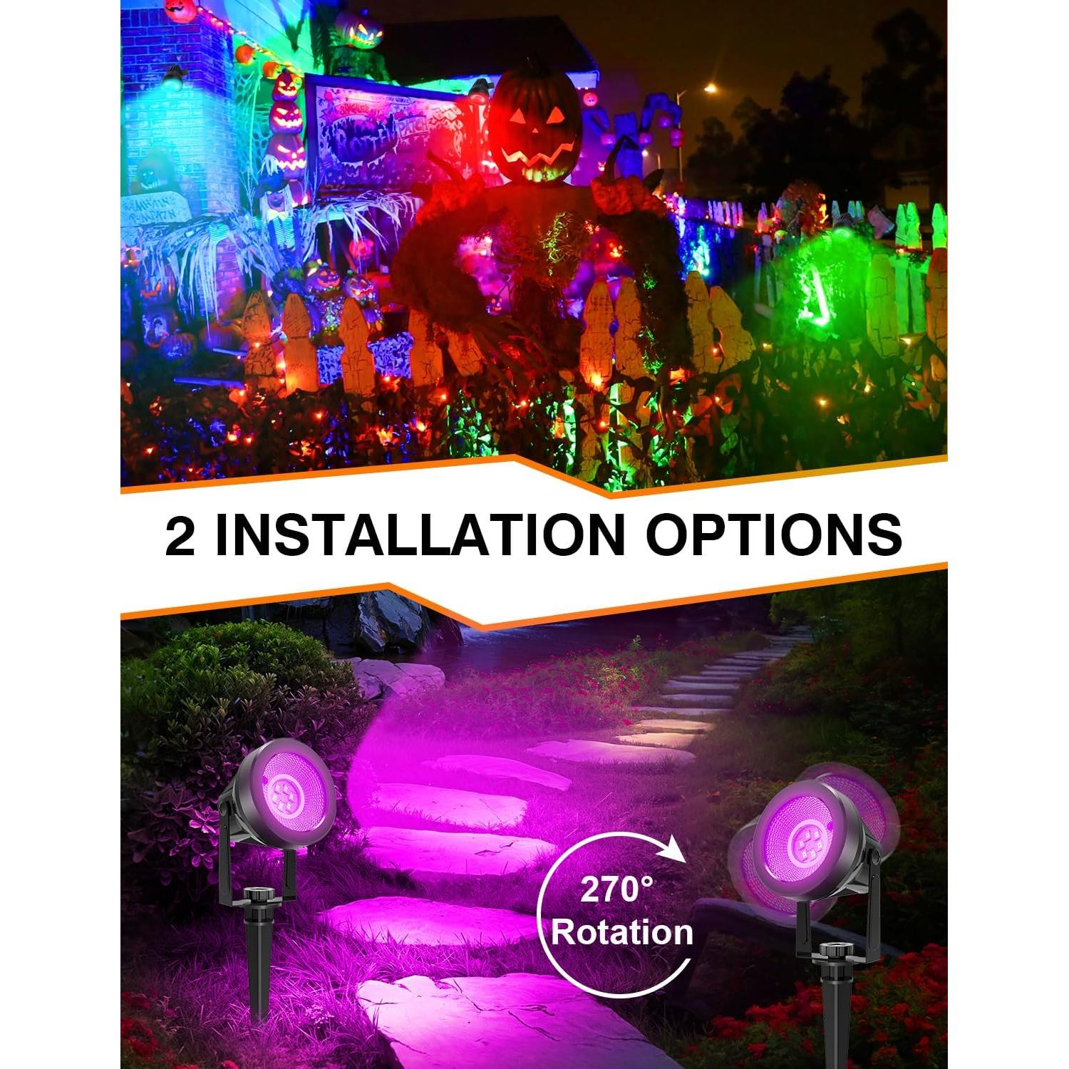 Focos RGBW para Exteriores CREPOW - Paquete de 6, IP65