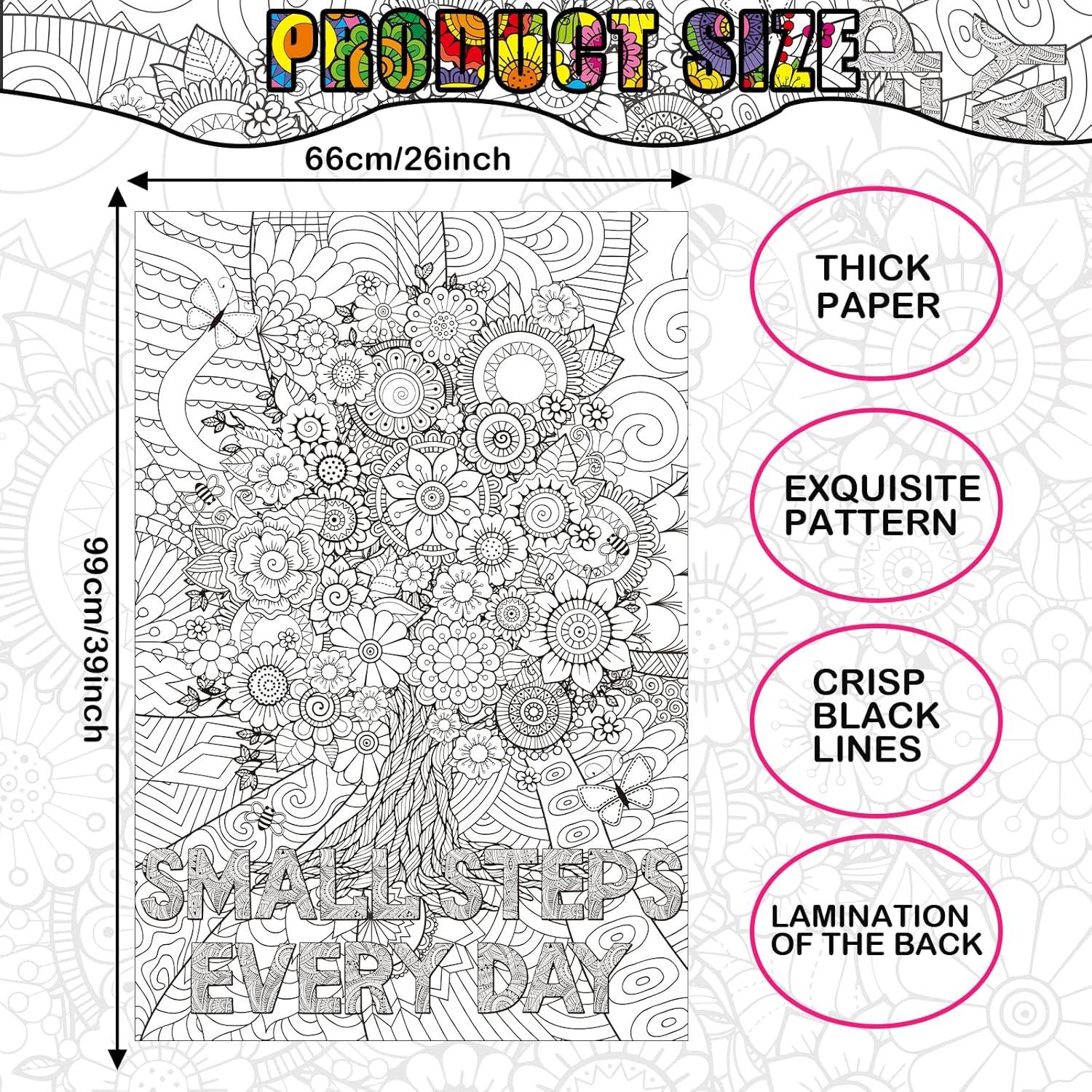 Póster Gigante para Colorear Mandala Naozinebi 66x99 cm