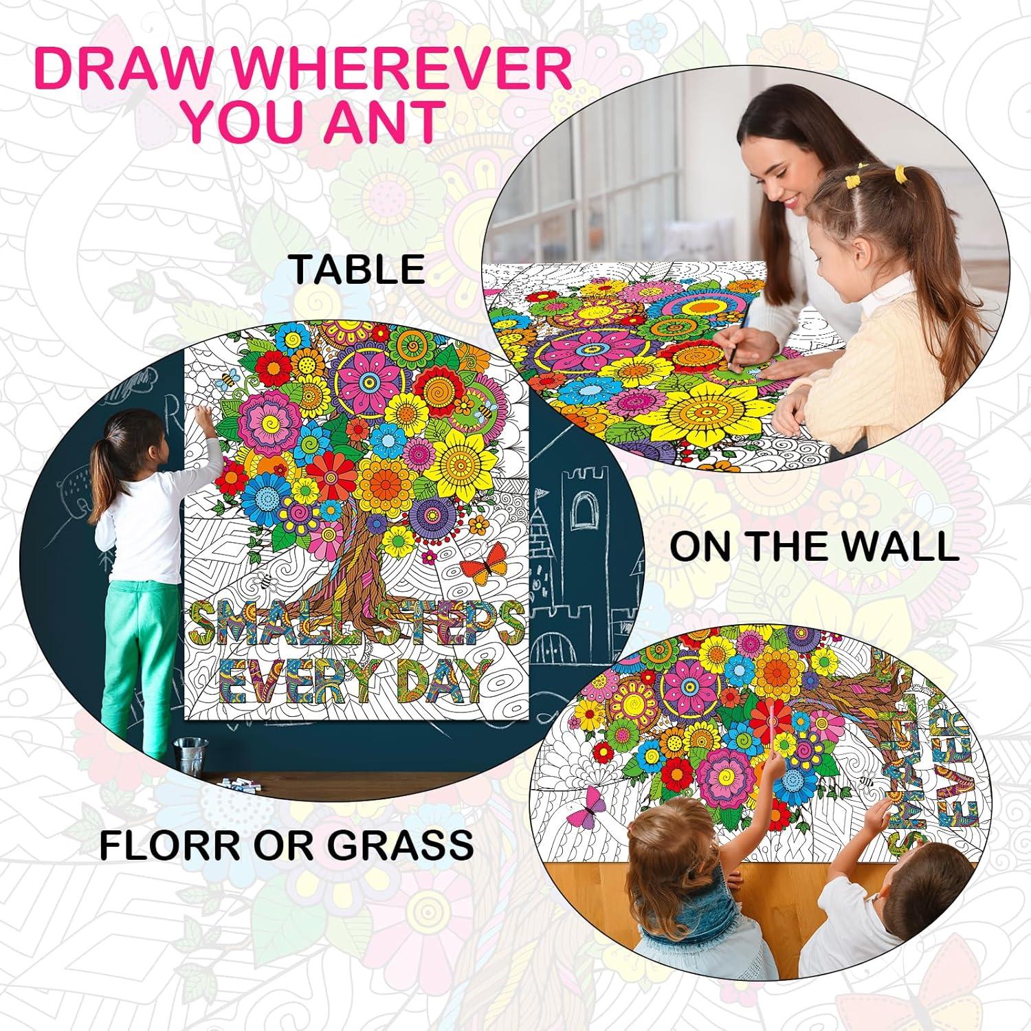 Póster Gigante para Colorear Mandala Naozinebi 66x99 cm