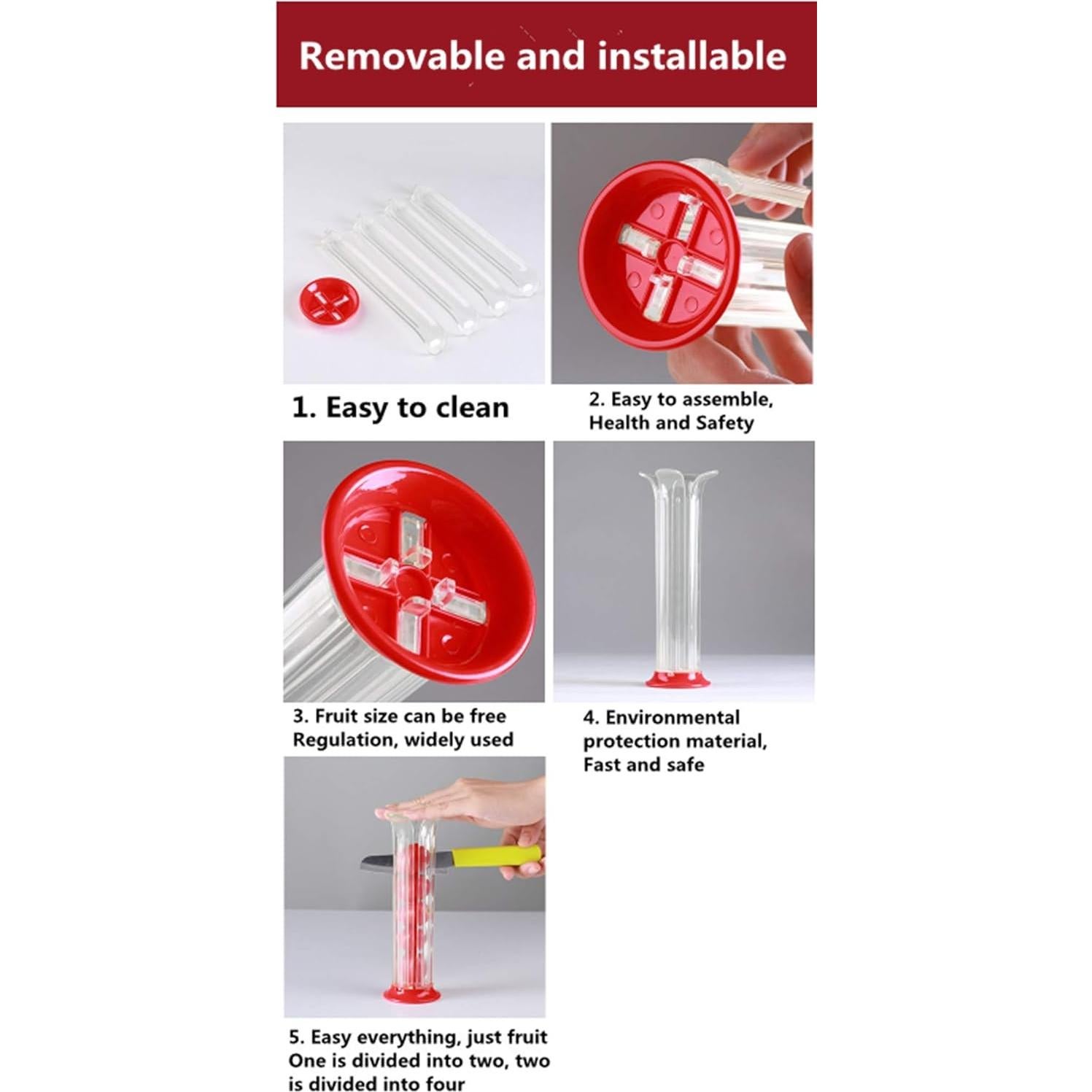 Cortador de Frutas Ajustable KEJITOUDM para Uvas y Fresas