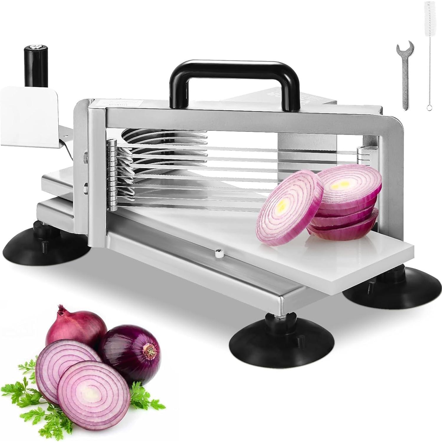 Cortador de Tomate Comercial VEVOR 3/16" Aluminio Inoxidable