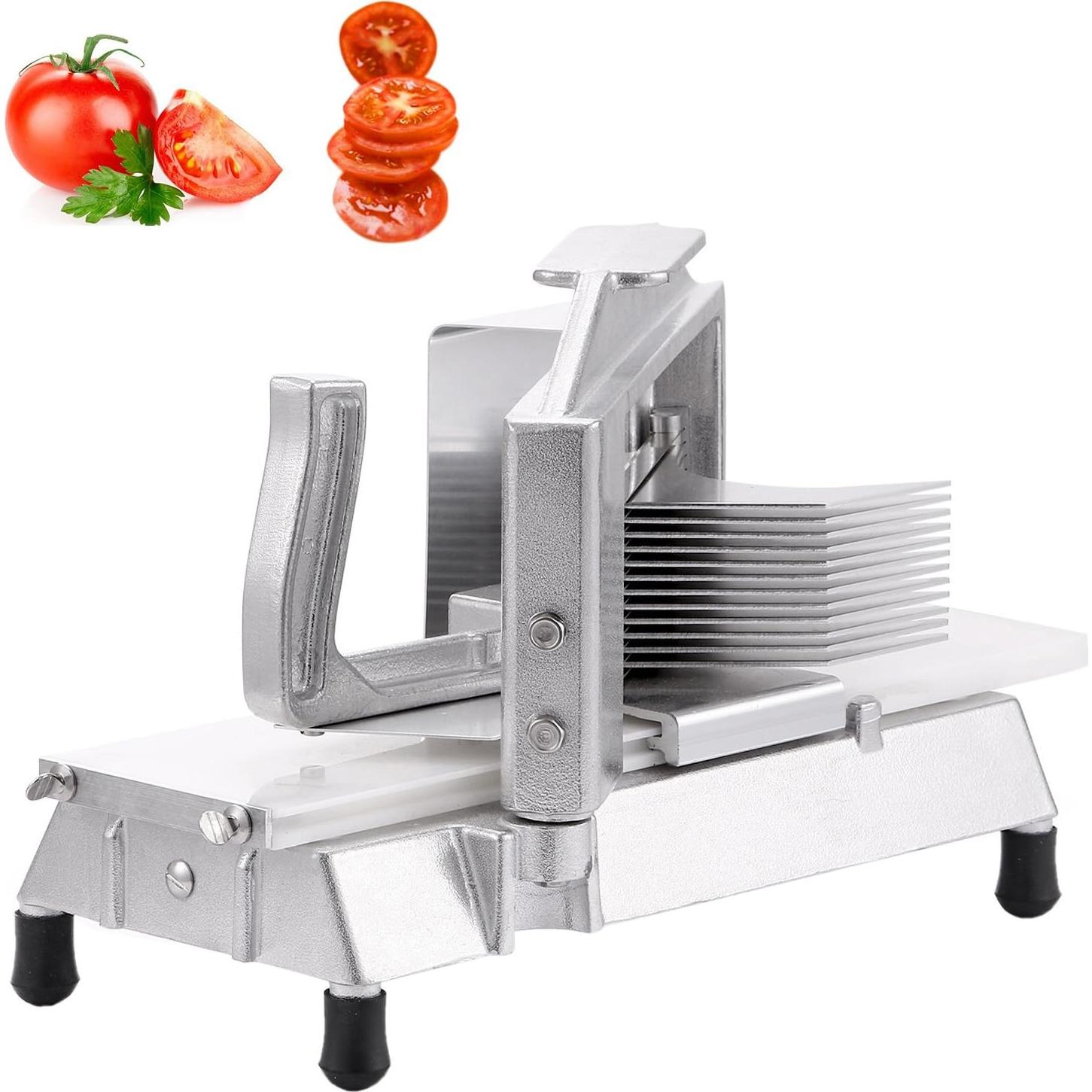 Cortador de Tomate Comercial VEVOR 3/16" Aluminio Inoxidable