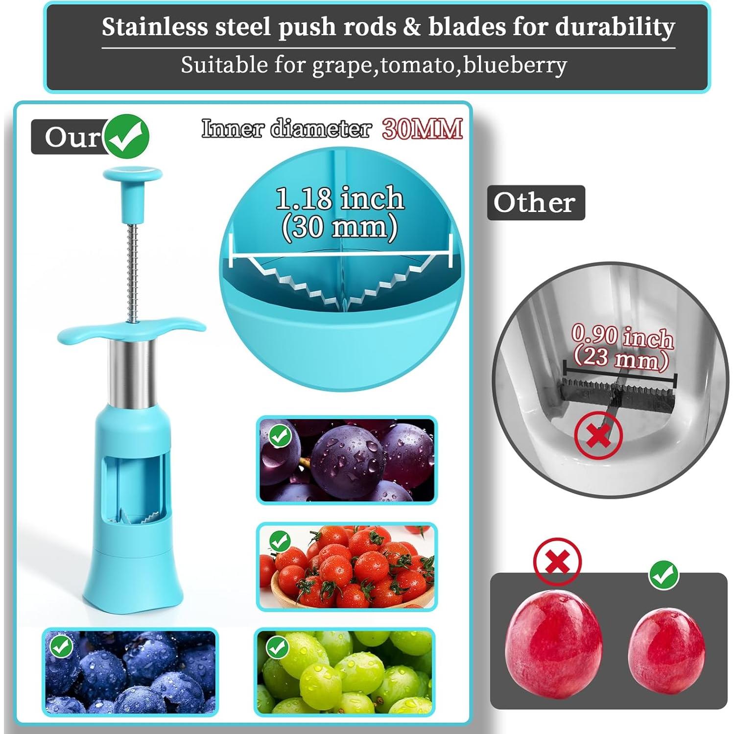 Cortador de Uvas PIUGERU con 2 Cepillos de Limpieza - Azul