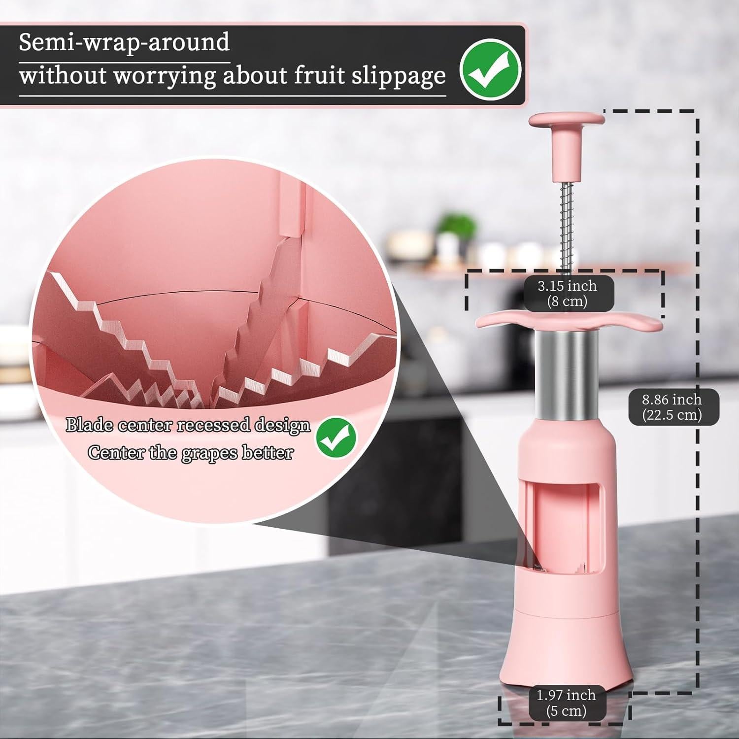 Cortador de Uvas PIUGERU Rosa para Niños - 30mm, 4 Piezas