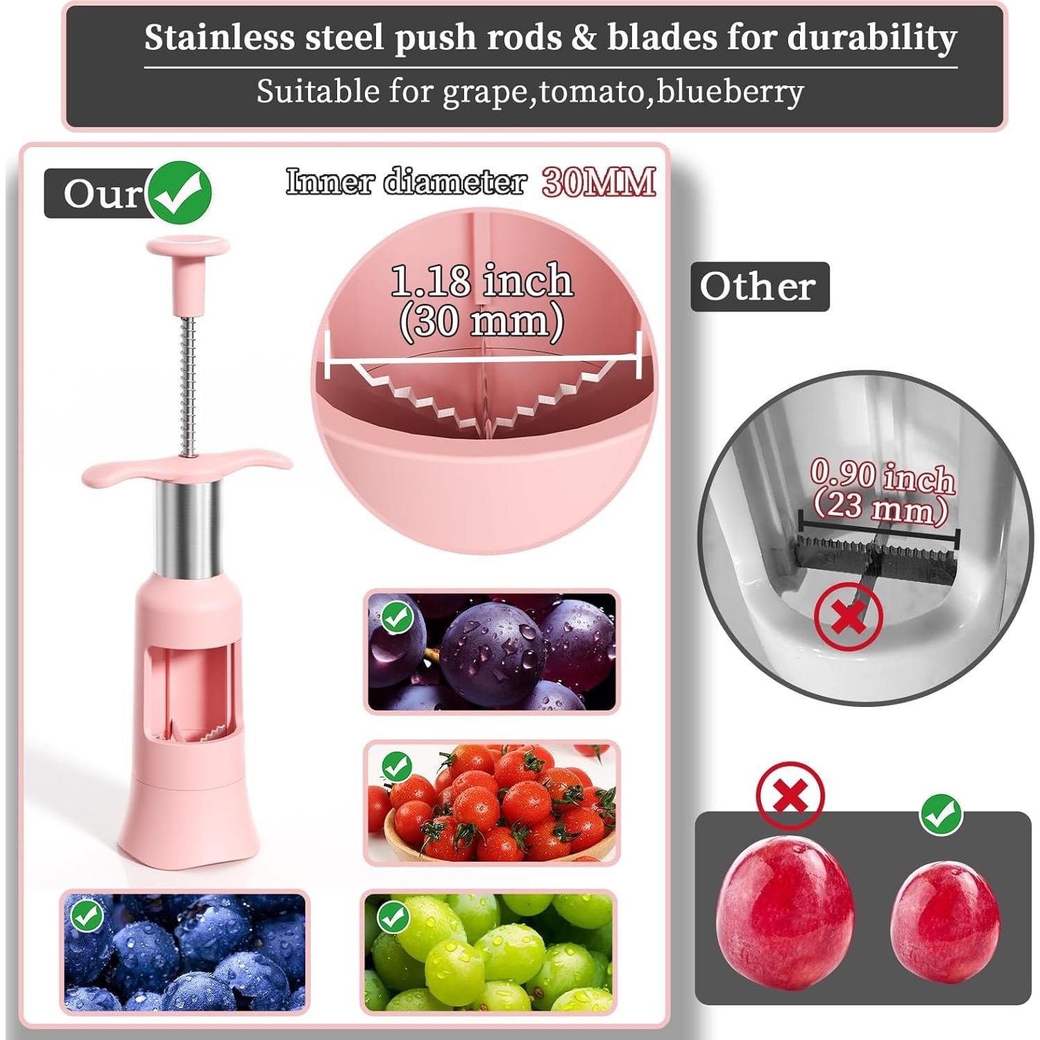 Cortador de Uvas PIUGERU Rosa para Niños - 30mm, 4 Piezas