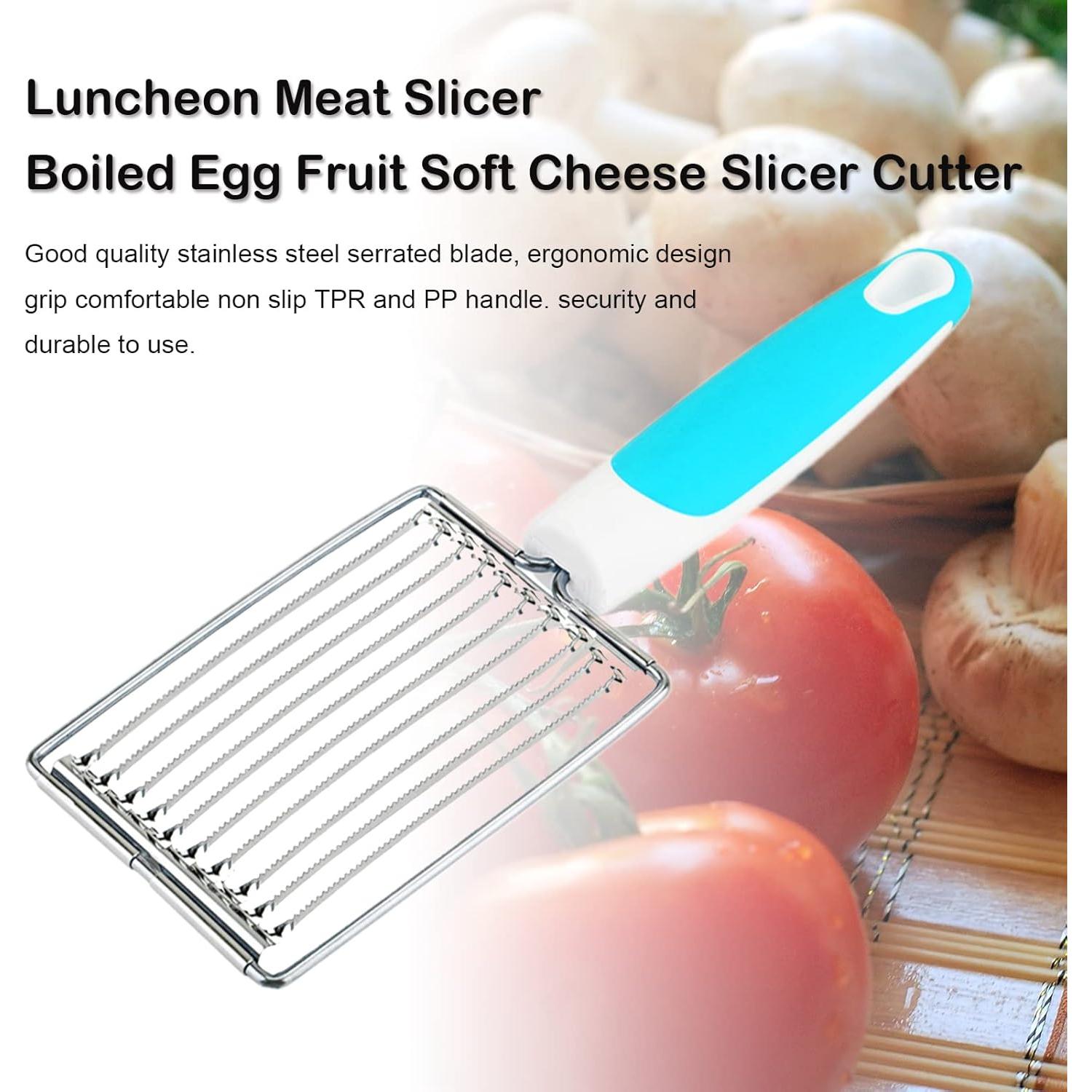 Cortador de Carne y Queso ASHATA Acero Inoxidable Azul 24.5cm