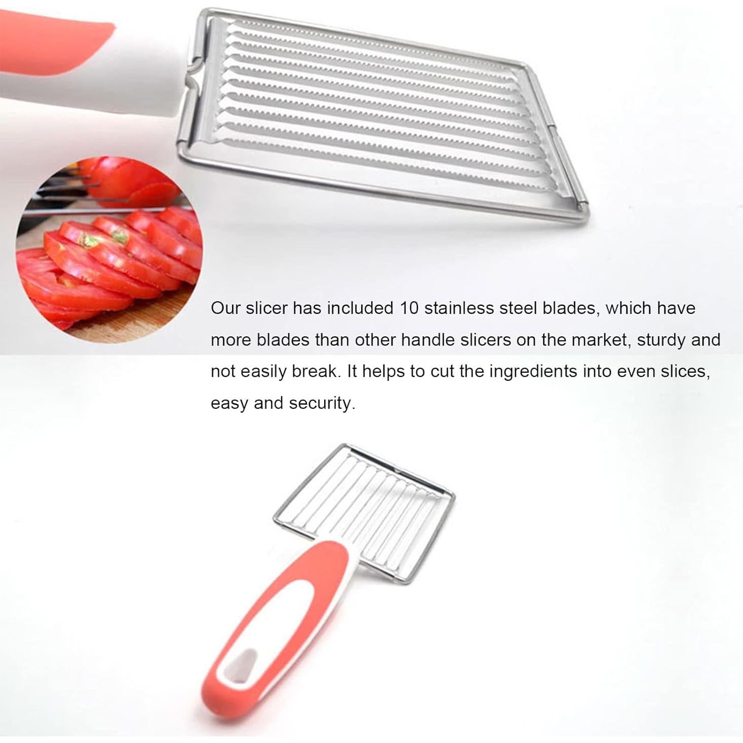 Cortador de Carne y Queso ASHATA Acero Inoxidable Azul 24.5cm