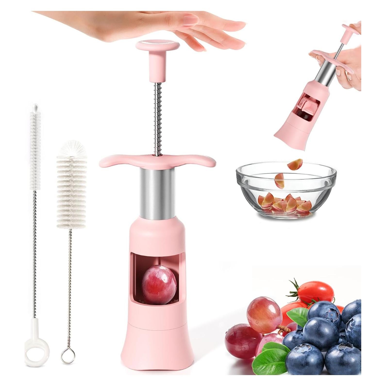 Cortador de Uvas PIUGERU Rosa Coral 30mm con Cepillos