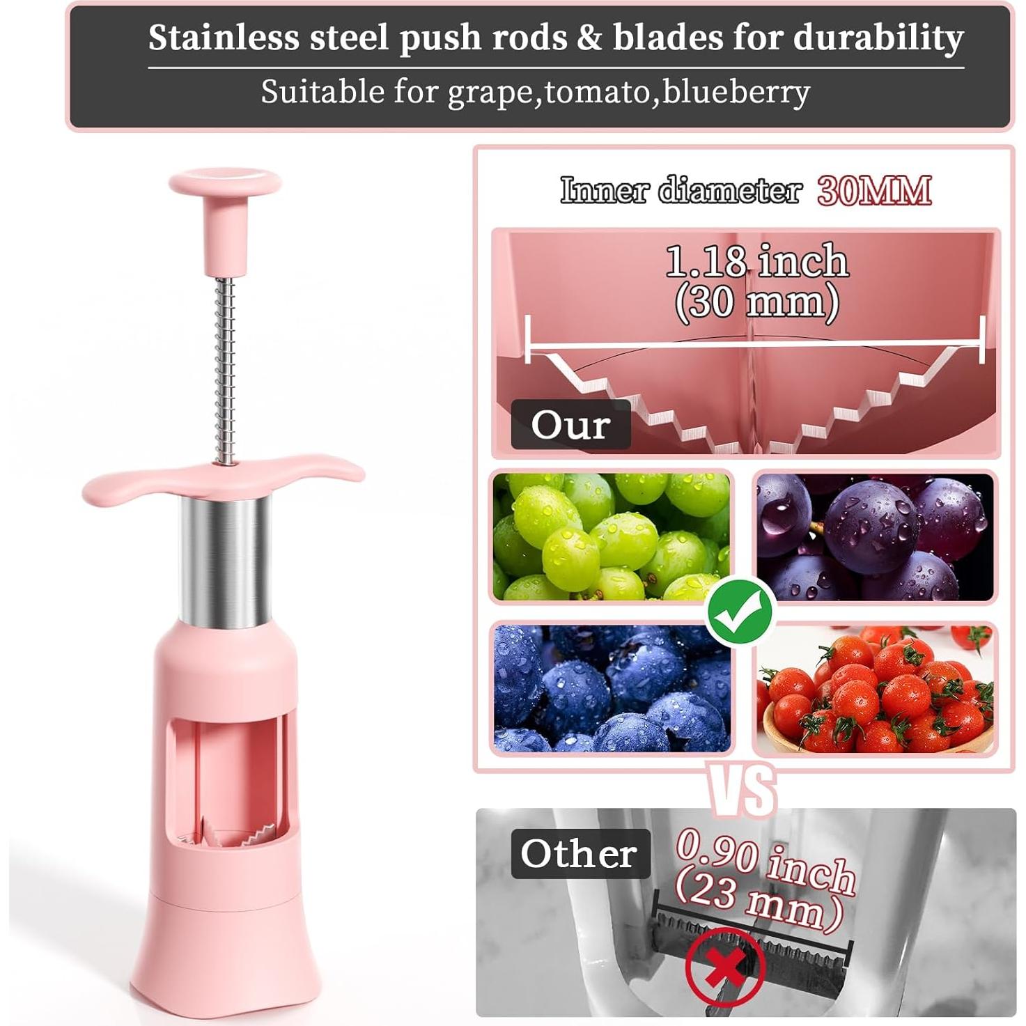 Cortador de Uvas PIUGERU Rosa Coral 30mm con Cepillos