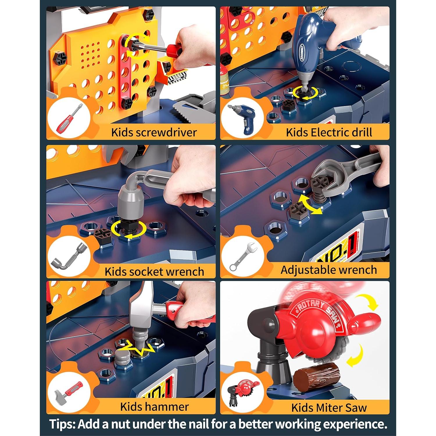 Banco de herramientas transformable Deejoy para niños 1.75 kg