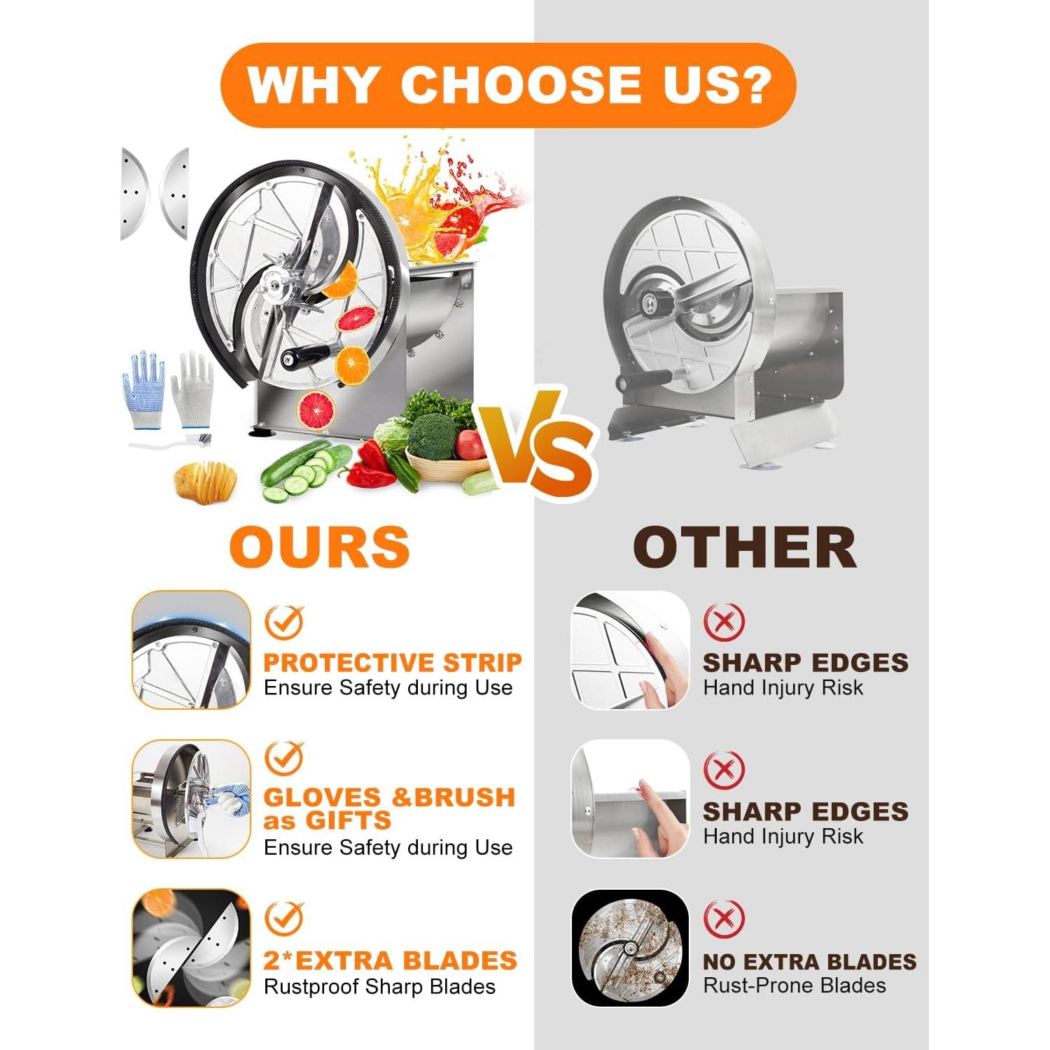 Cortador de Verduras JIVGDN Manual Acero Inoxidable 0-13mm