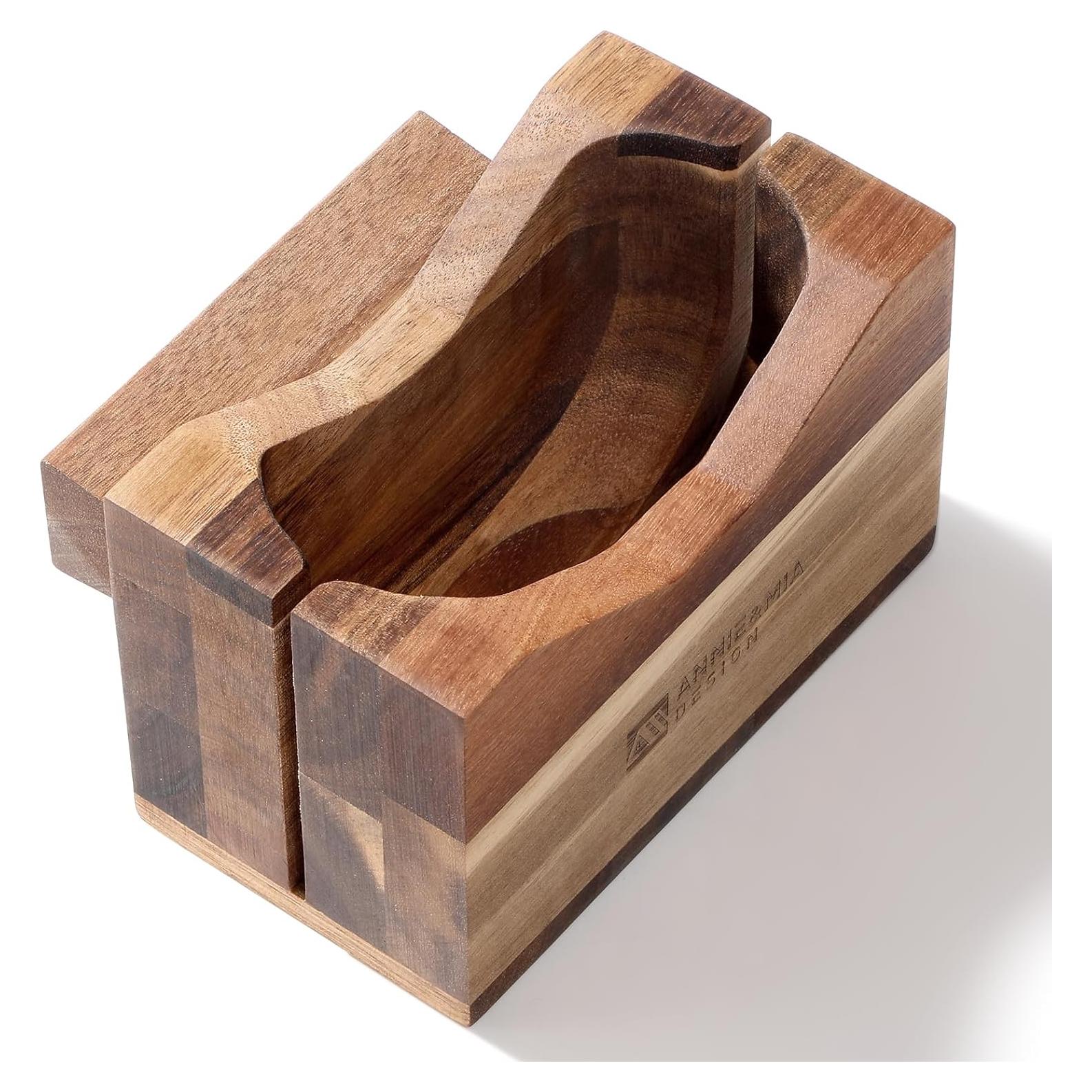 Cortador de Bagels de Madera de Acacia Annie & Mia 16 cm