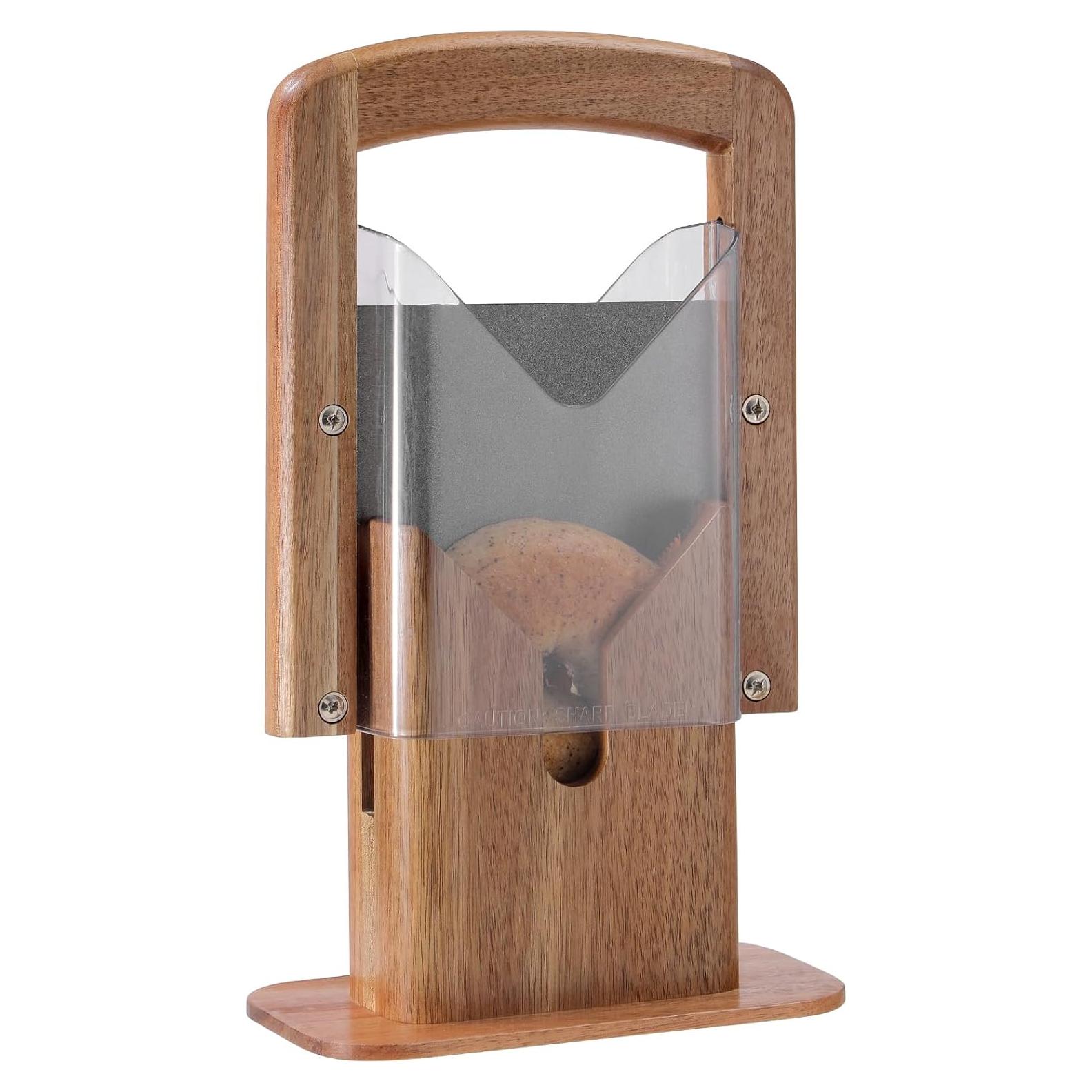 Cortador de Bagels Annie & Mia de Madera de Acacia 15.24 cm