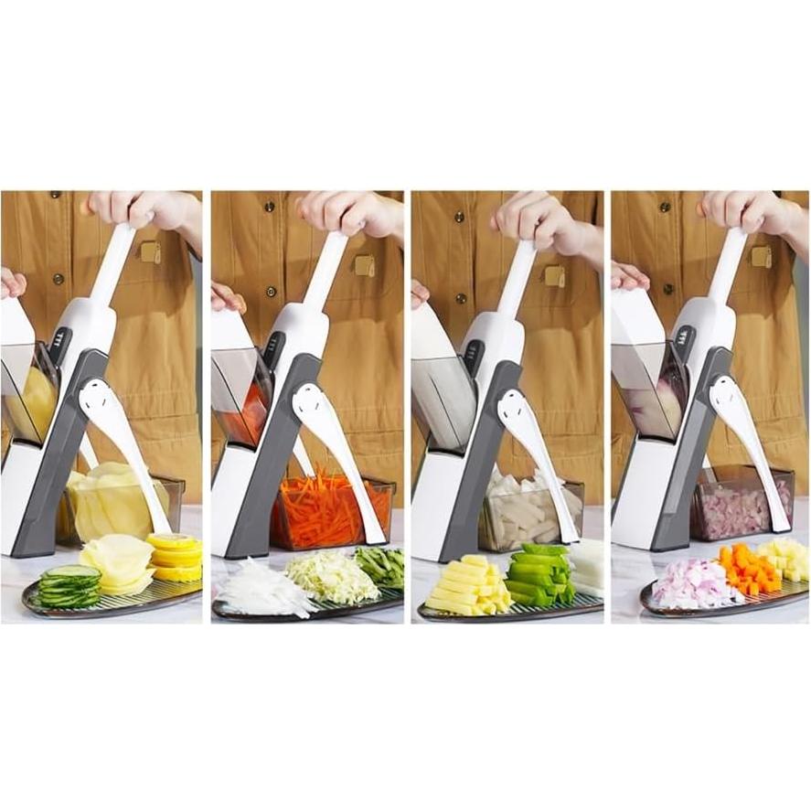 Rebanador Mandolina Ajustable ANNJUN con 5 Cuchillas - Picador de Verduras