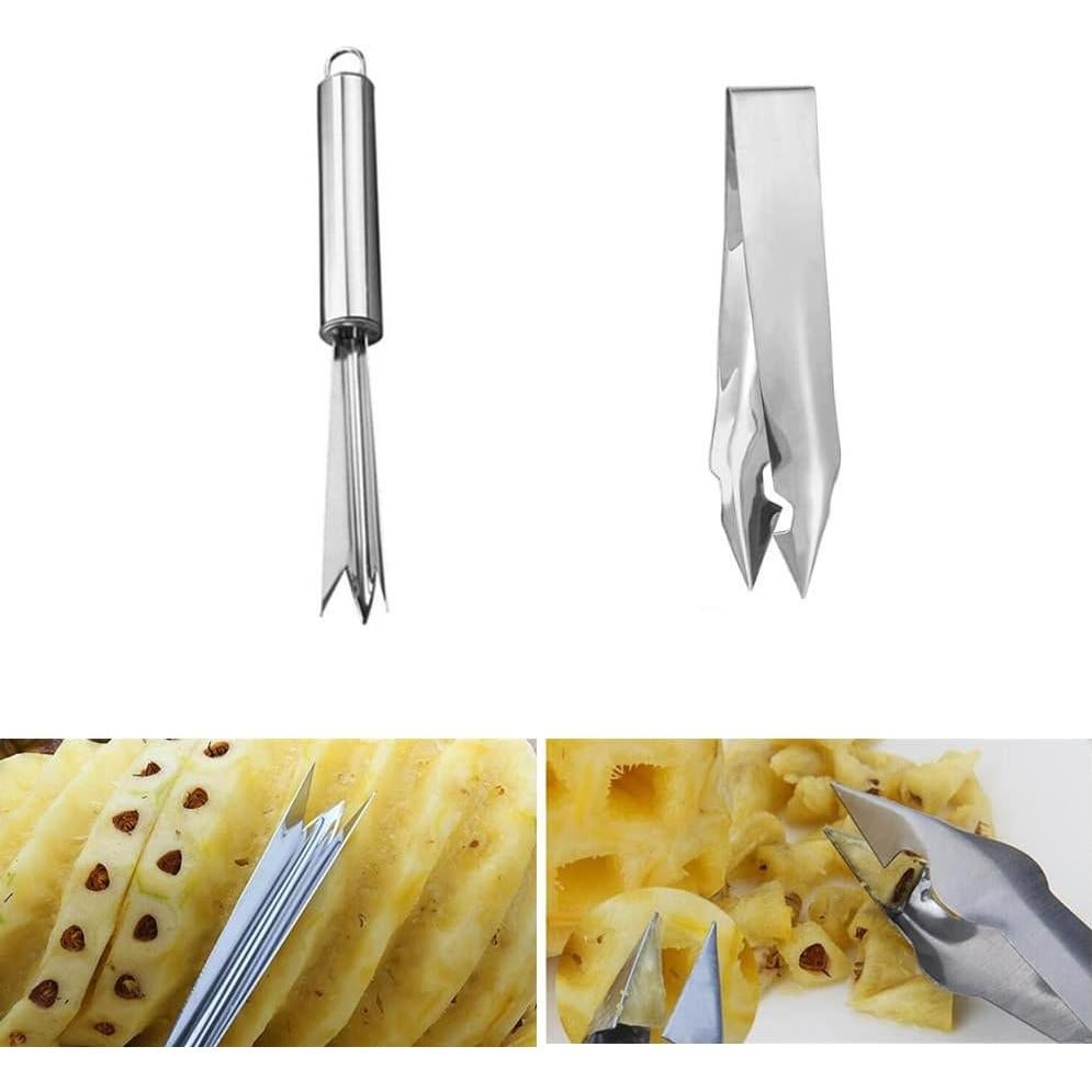 Cortador de Ojos de Piña Jilukibo 4 Piezas Acero Inoxidable